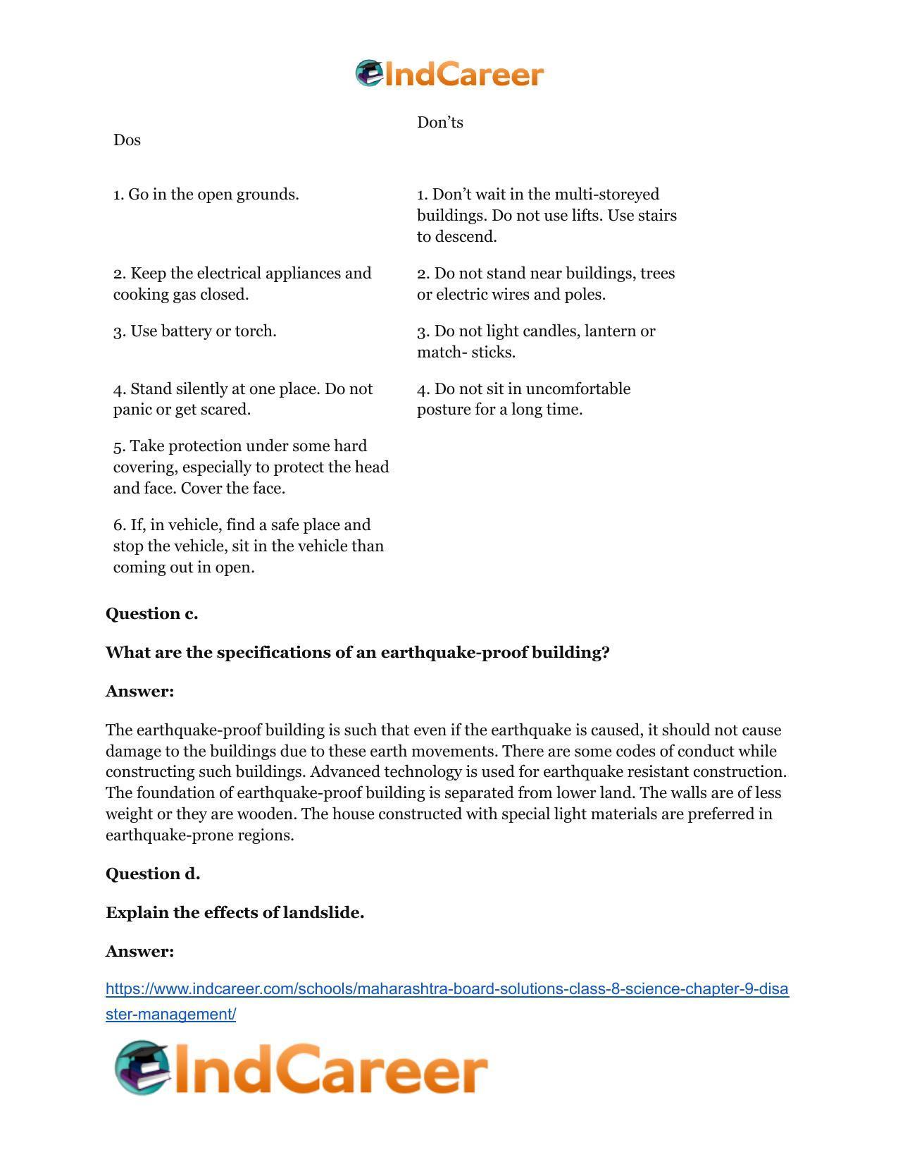 Maharashtra Board Solutions Class 8-Science: Chapter 9- Disaster Management - Page 3