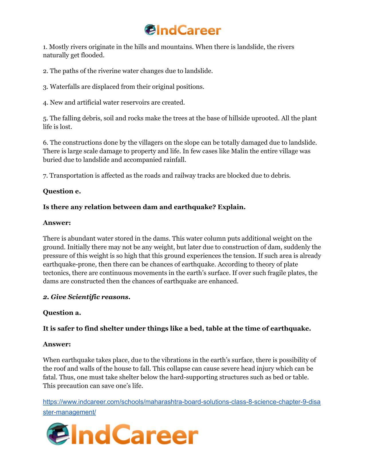 Maharashtra Board Solutions Class 8-Science: Chapter 9- Disaster Management - Page 4