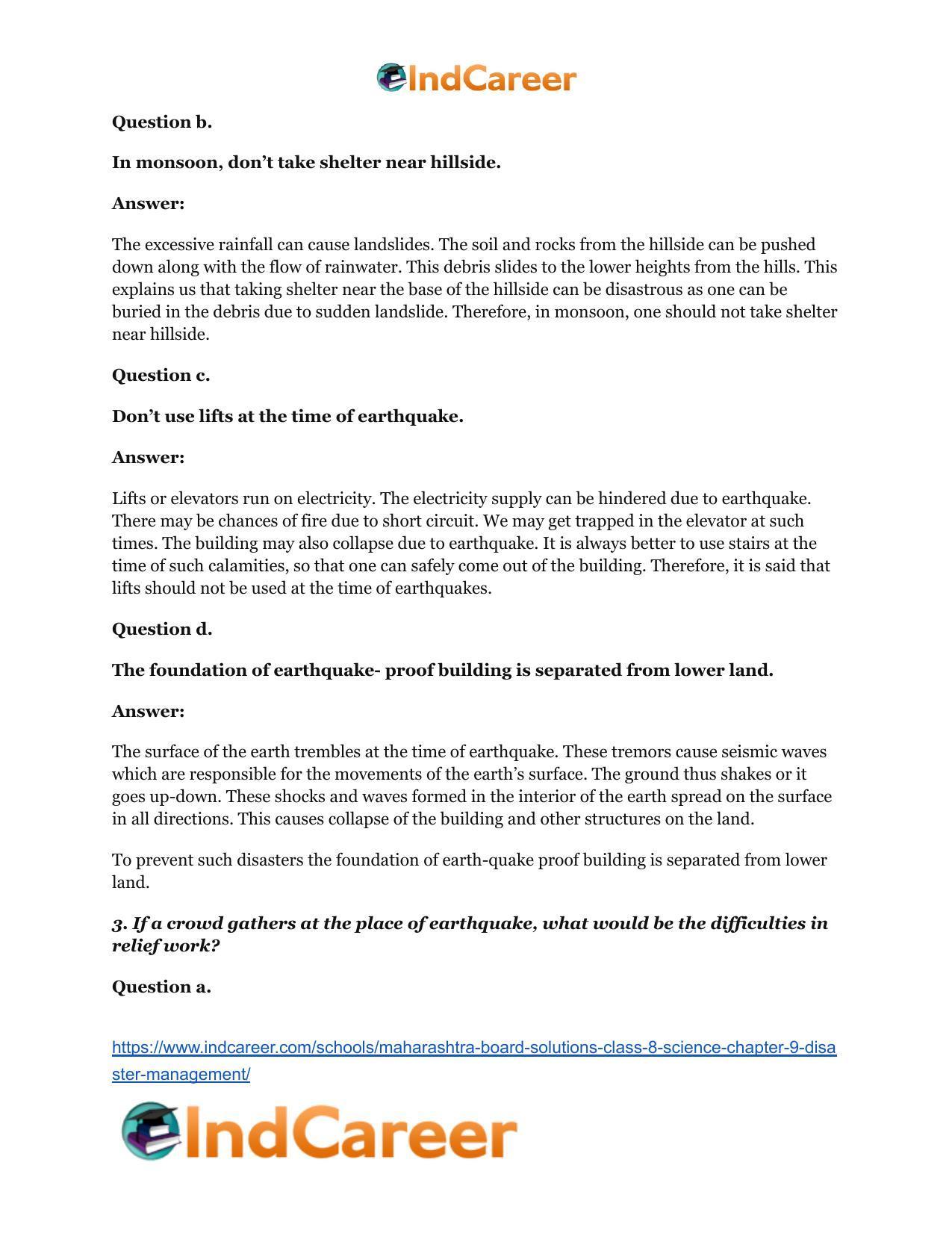 Maharashtra Board Solutions Class 8-Science: Chapter 9- Disaster Management - Page 5