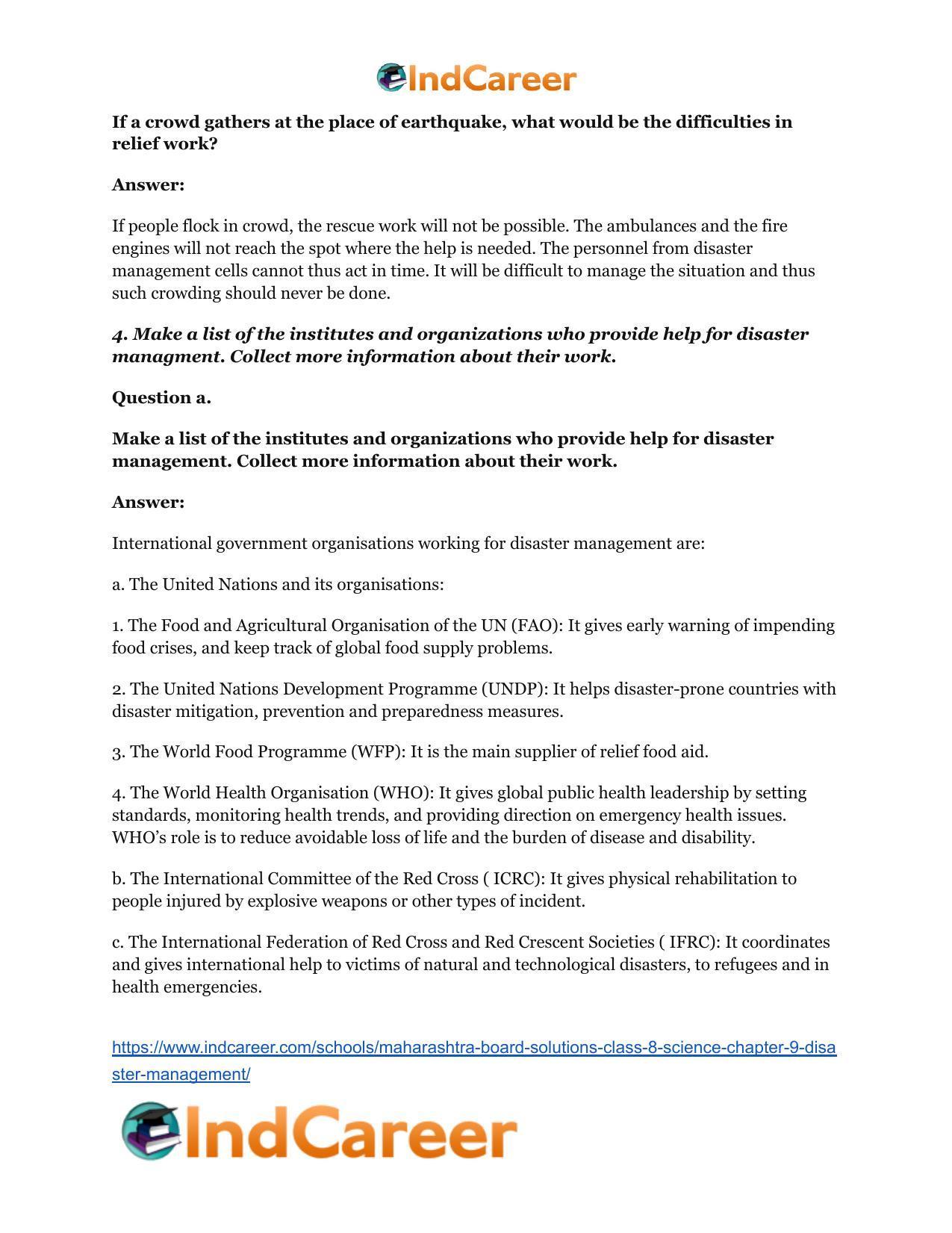 Maharashtra Board Solutions Class 8-Science: Chapter 9- Disaster Management - Page 6
