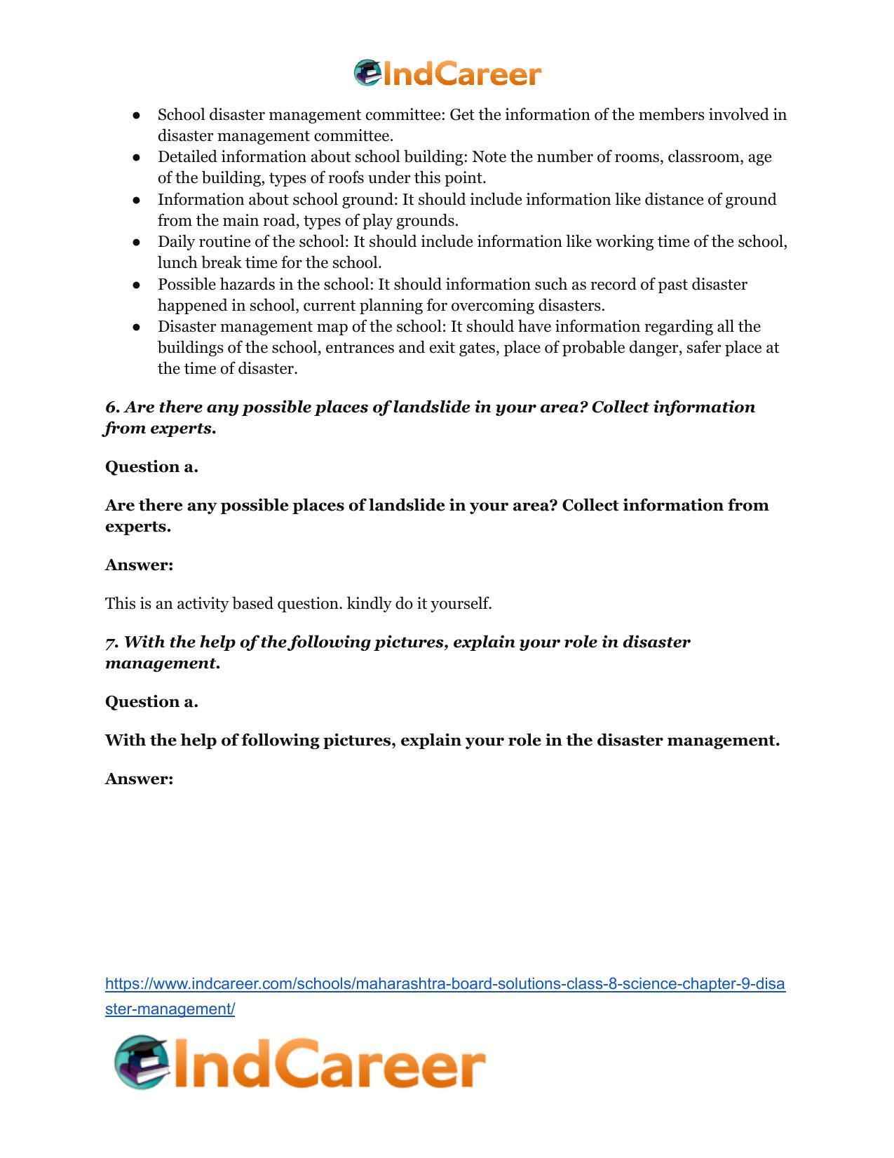 Maharashtra Board Solutions Class 8-Science: Chapter 9- Disaster Management - Page 8