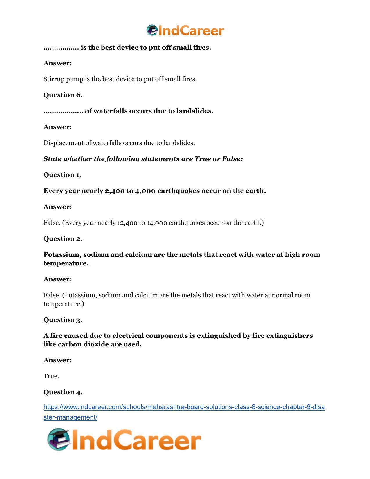 Maharashtra Board Solutions Class 8-Science: Chapter 9- Disaster Management - Page 11
