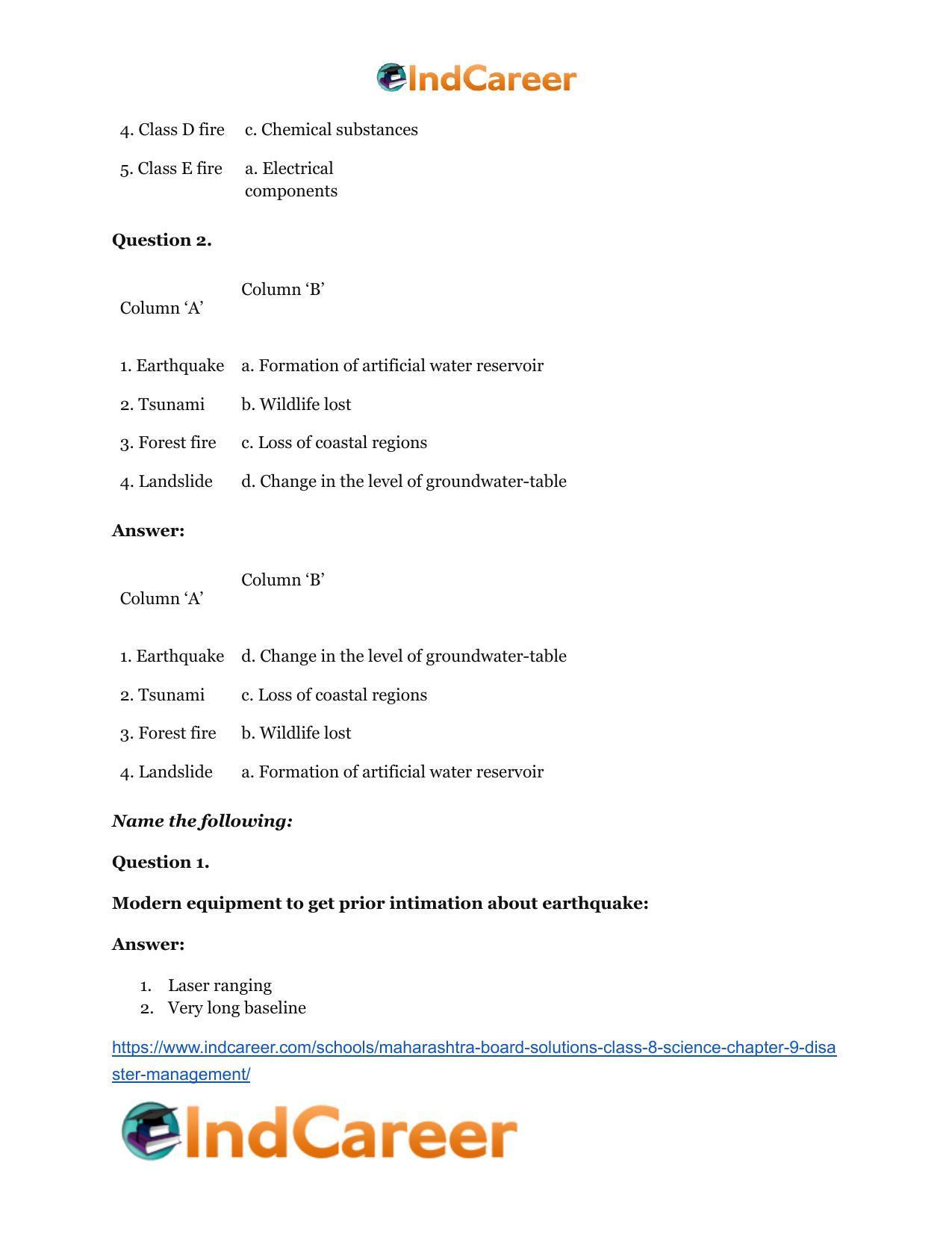 Maharashtra Board Solutions Class 8-Science: Chapter 9- Disaster Management - Page 13