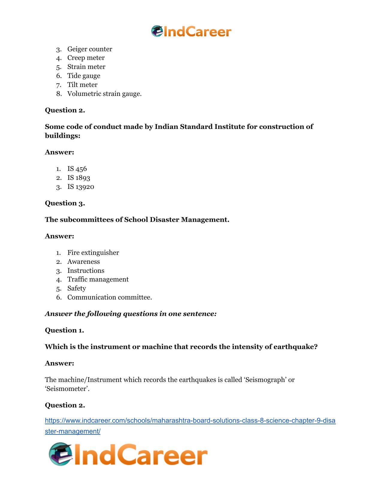 Maharashtra Board Solutions Class 8-Science: Chapter 9- Disaster Management - Page 14