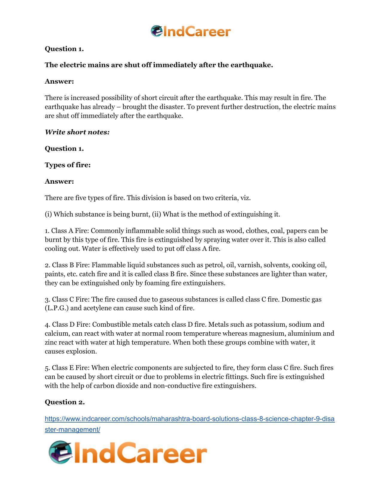 Maharashtra Board Solutions Class 8-Science: Chapter 9- Disaster Management - Page 16