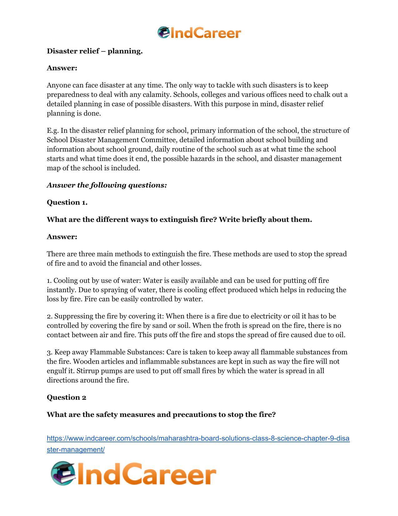 Maharashtra Board Solutions Class 8-Science: Chapter 9- Disaster Management - Page 17