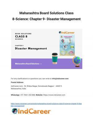 Maharashtra Board Solutions Class 8-Science: Chapter 9- Disaster Management