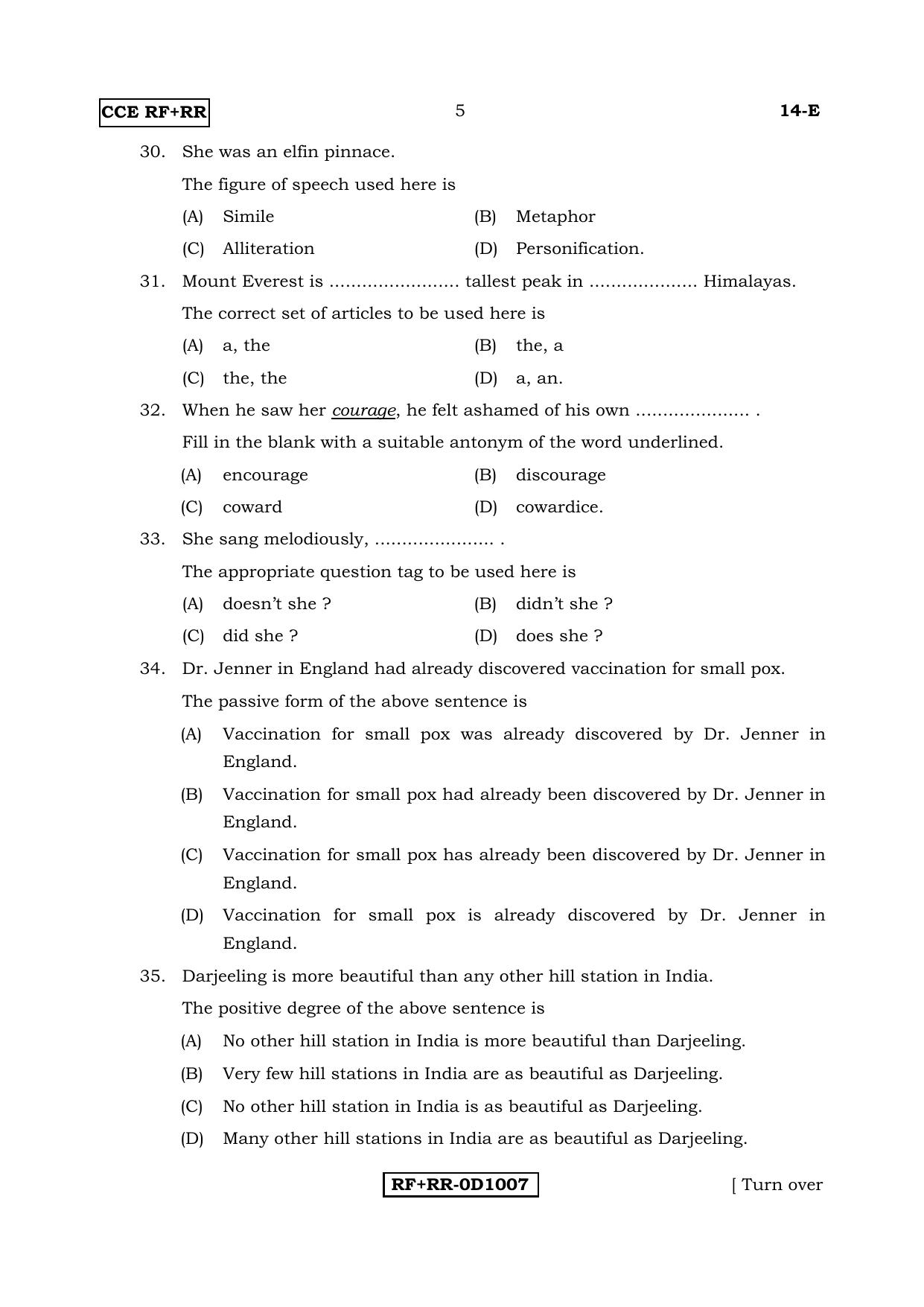 Karnataka SSLC English - First Language - ENGLISH (14-E RF_RR_12) April 2017 Question Paper - Page 5
