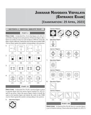 JNVST Class 6 2023 Question Paper with Solutions