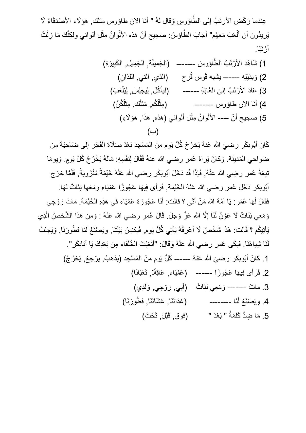 CBSE Class 10 Arabic Sample Paper 2025 - Page 2