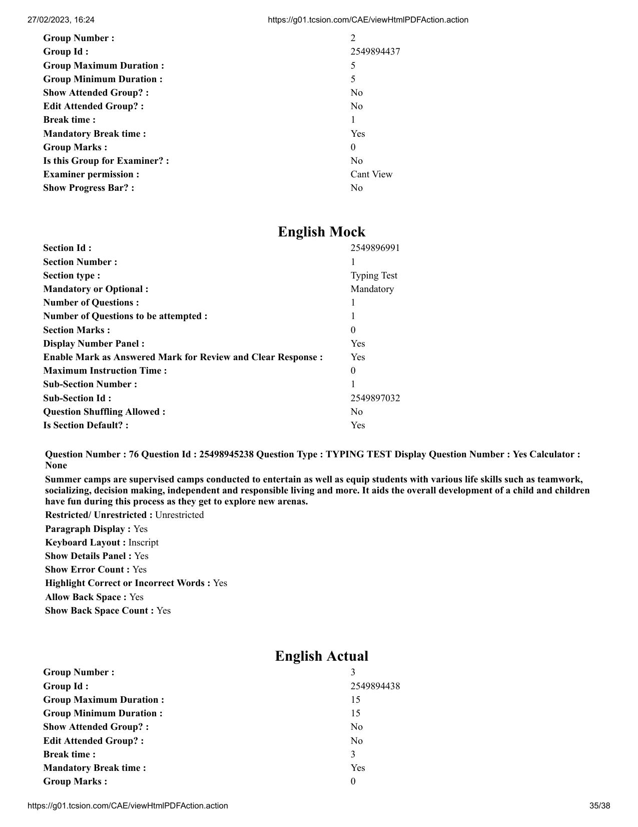 MP CPCT 26 Feb 2023 Question Paper Shift 1 - Page 35