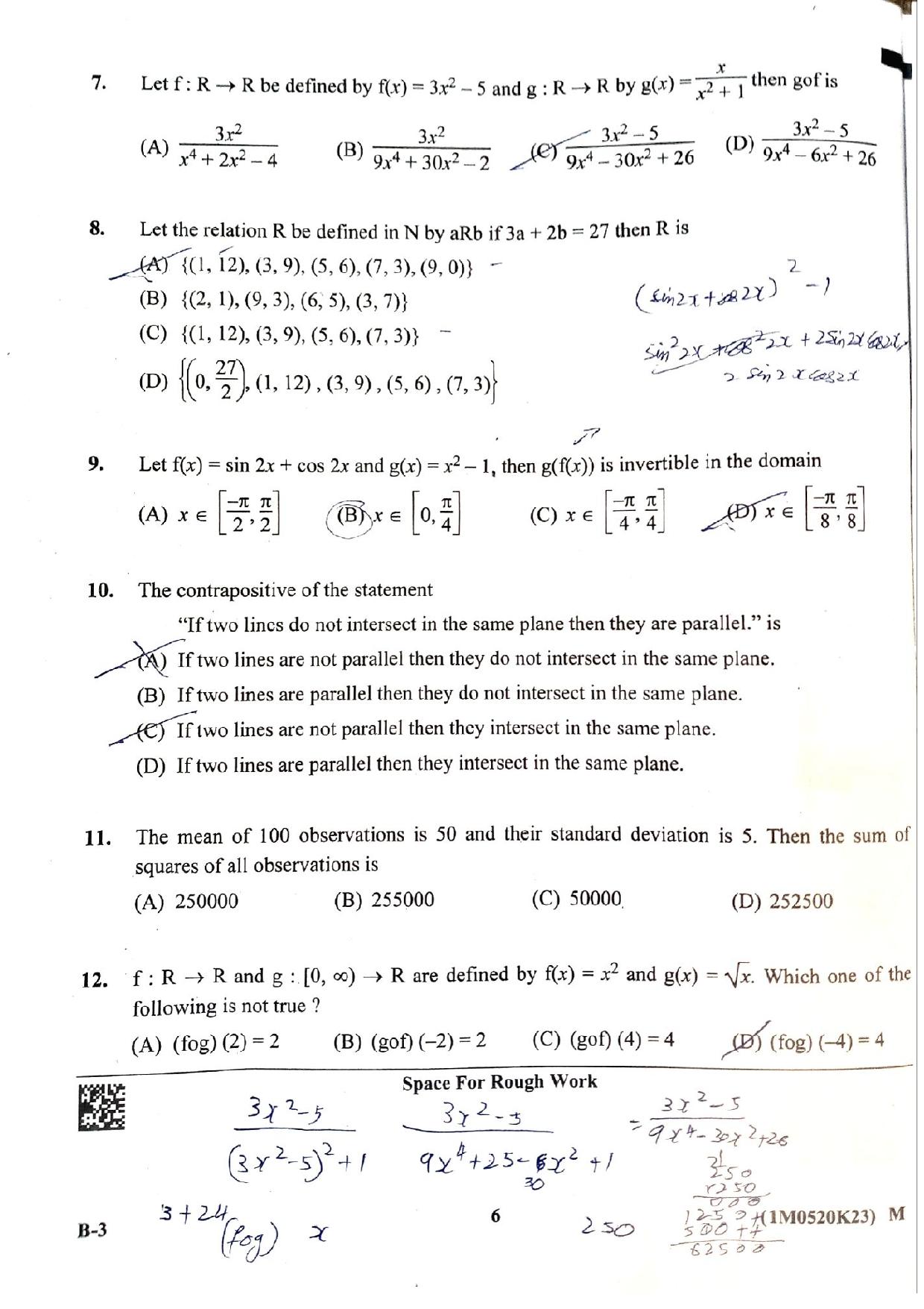 KCET 2023 Mathematics Set B-3 Question Paper - Page 2