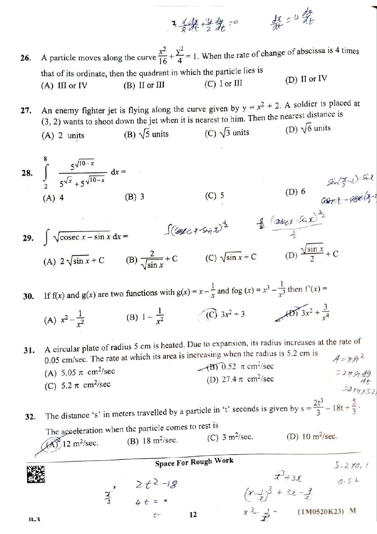 KCET 2023 Mathematics Set B-3 Question Paper - Page 5
