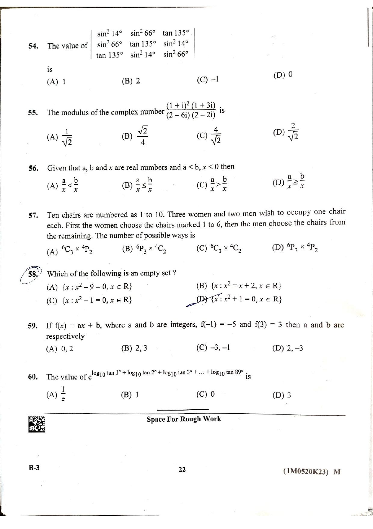KCET 2023 Mathematics Set B-3 Question Paper - Page 10