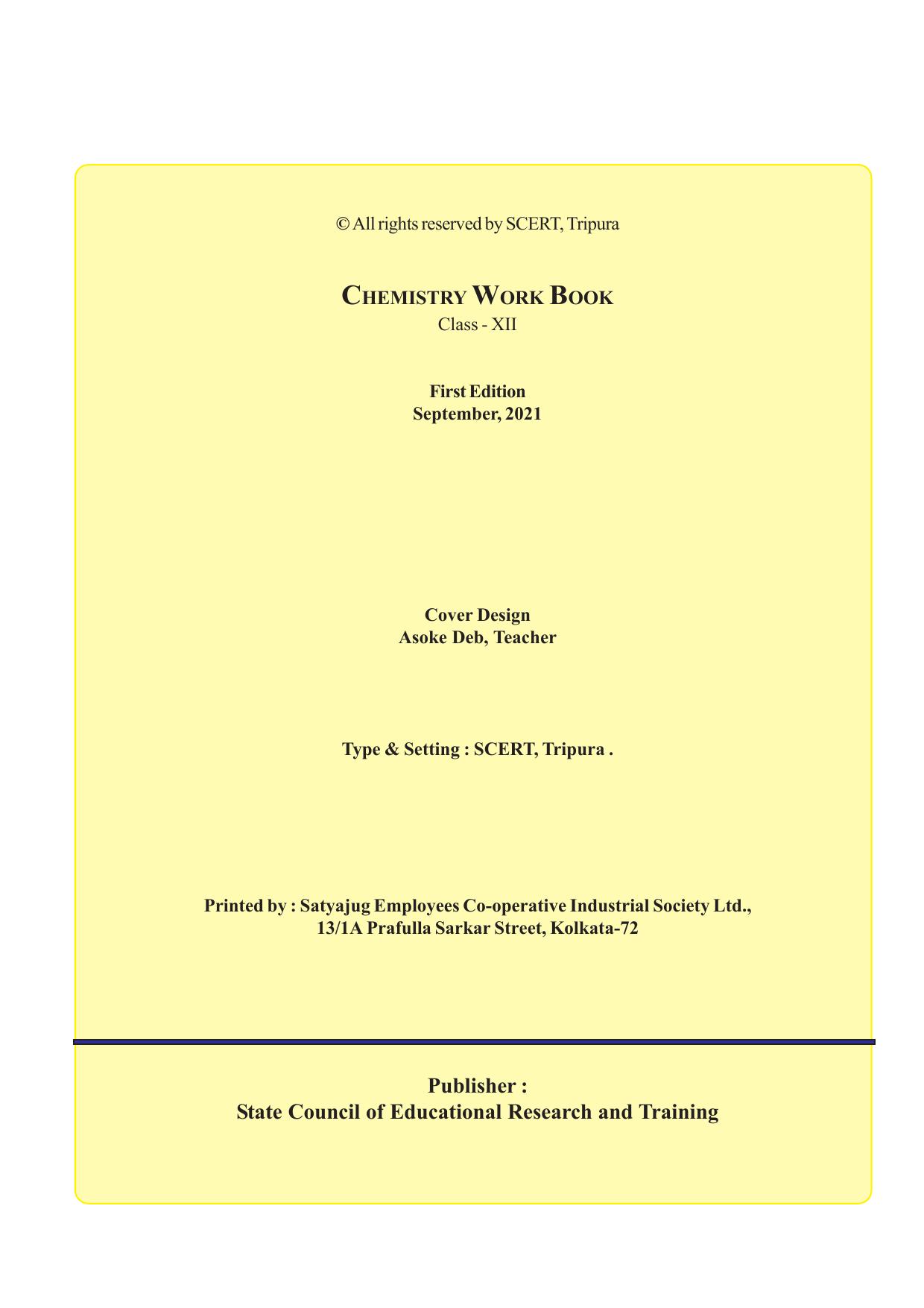Tripura Board Class 12 Chemistry English Version Workbooks - Page 2