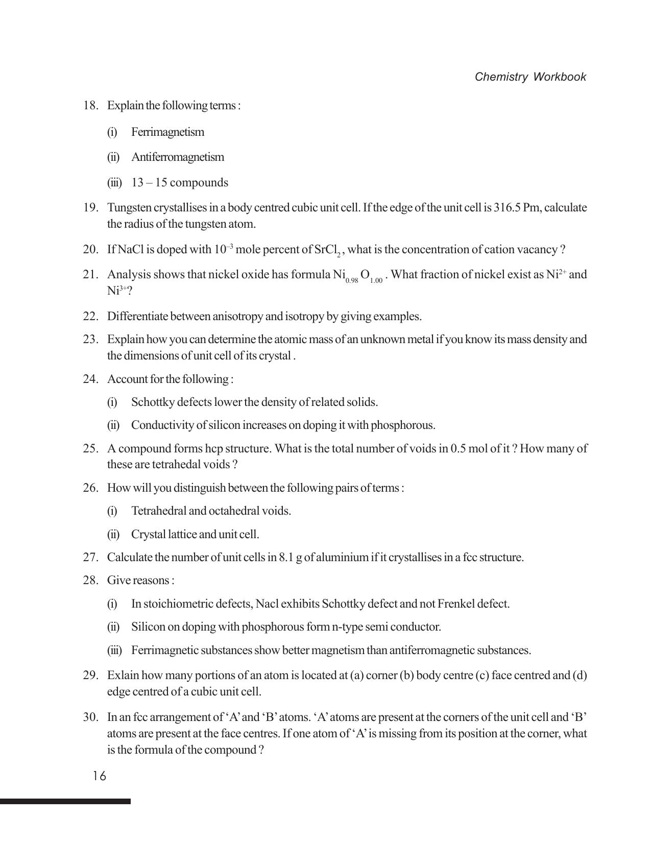Tripura Board Class 12 Chemistry English Version Workbooks - Page 22