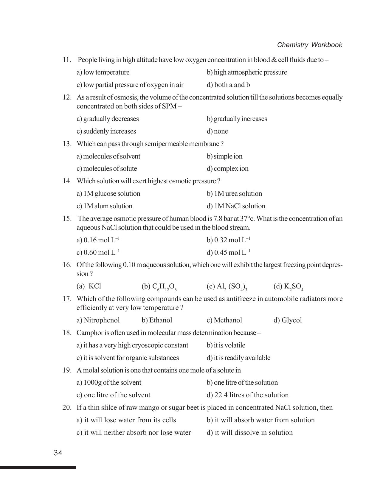 Tripura Board Class 12 Chemistry English Version Workbooks - Page 40