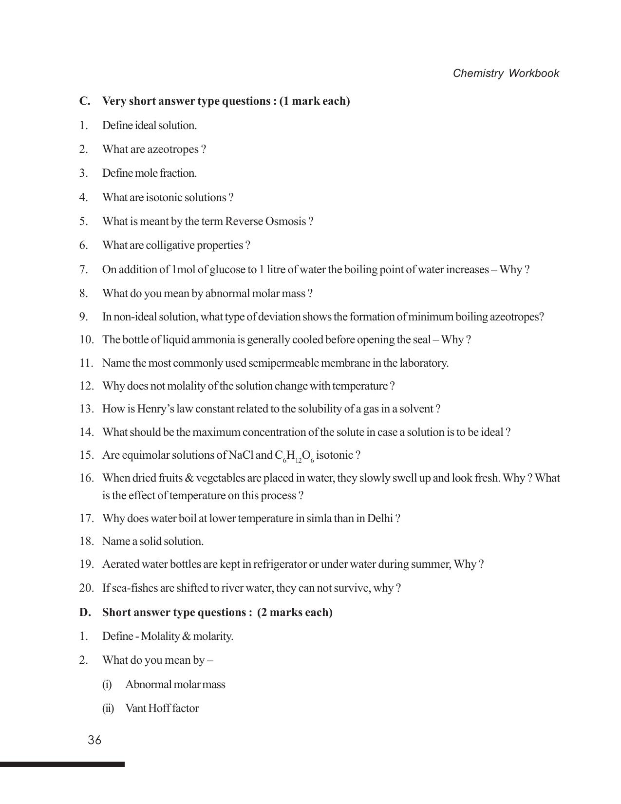 Tripura Board Class 12 Chemistry English Version Workbooks - Page 42