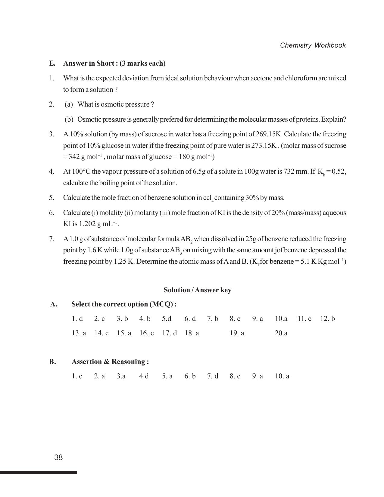 Tripura Board Class 12 Chemistry English Version Workbooks - Page 44