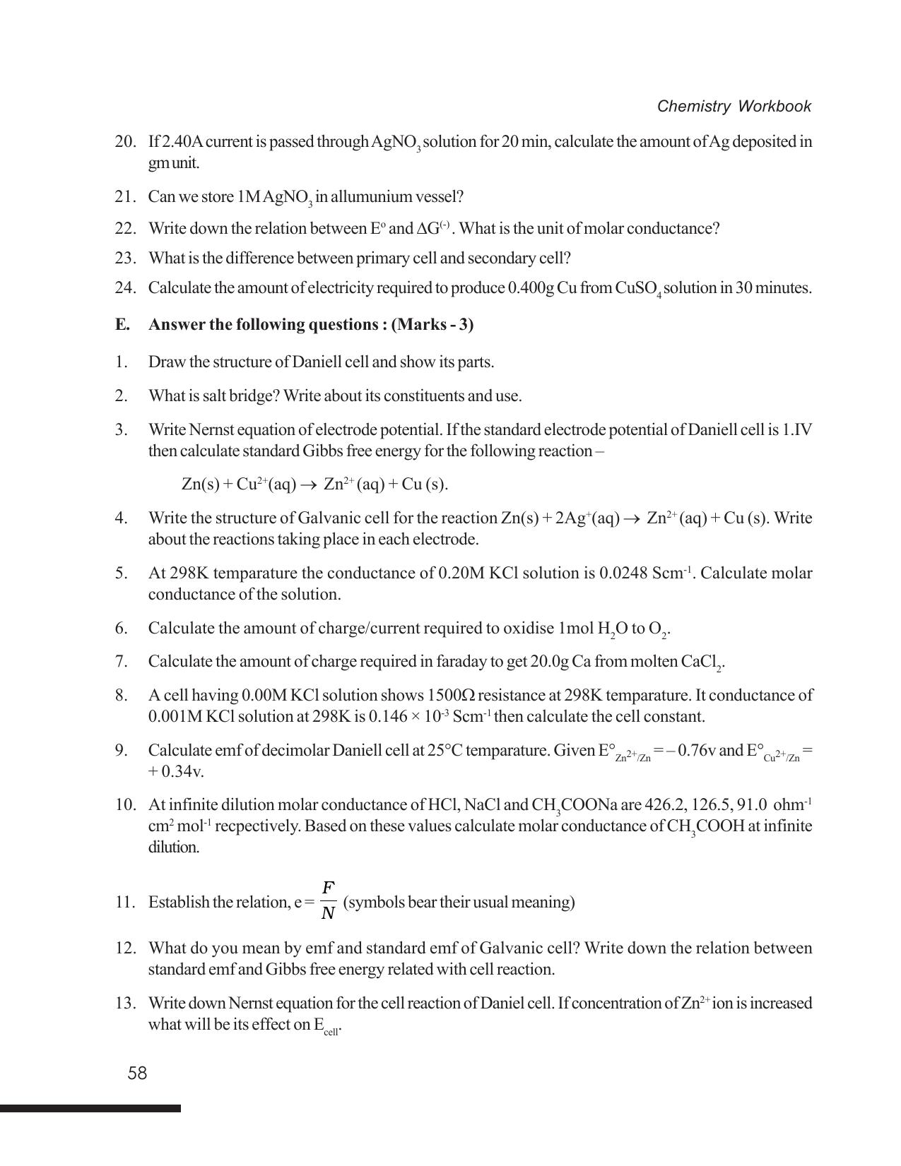 Tripura Board Class 12 Chemistry English Version Workbooks - Page 64