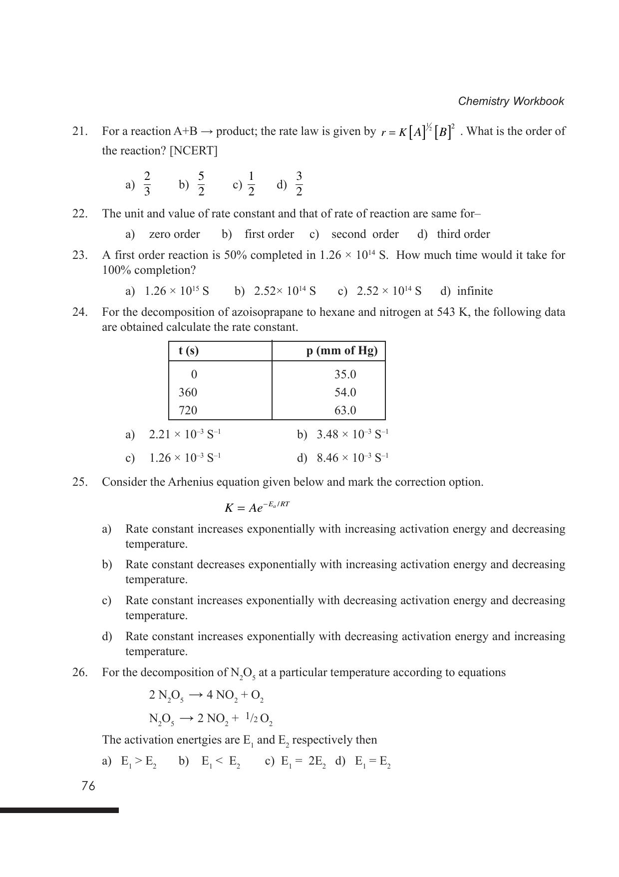 Tripura Board Class 12 Chemistry English Version Workbooks - Page 82