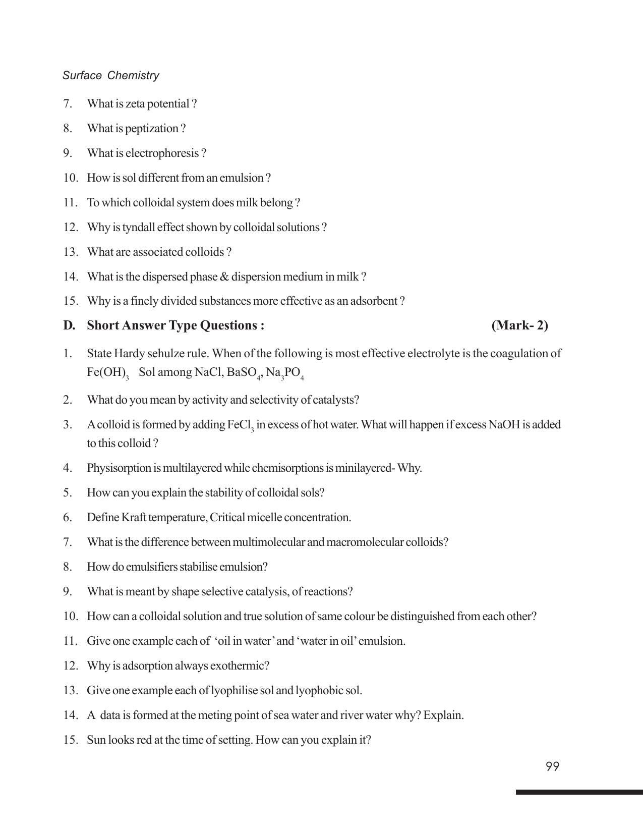 Tripura Board Class 12 Chemistry English Version Workbooks - Page 105