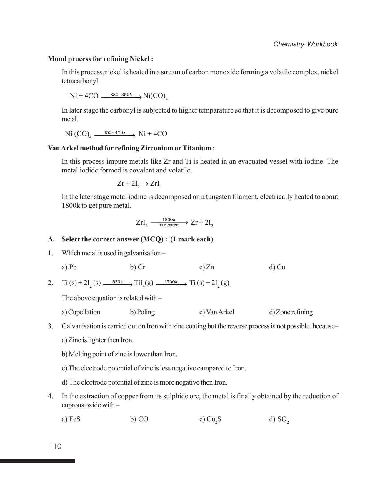 Tripura Board Class 12 Chemistry English Version Workbooks - Page 116