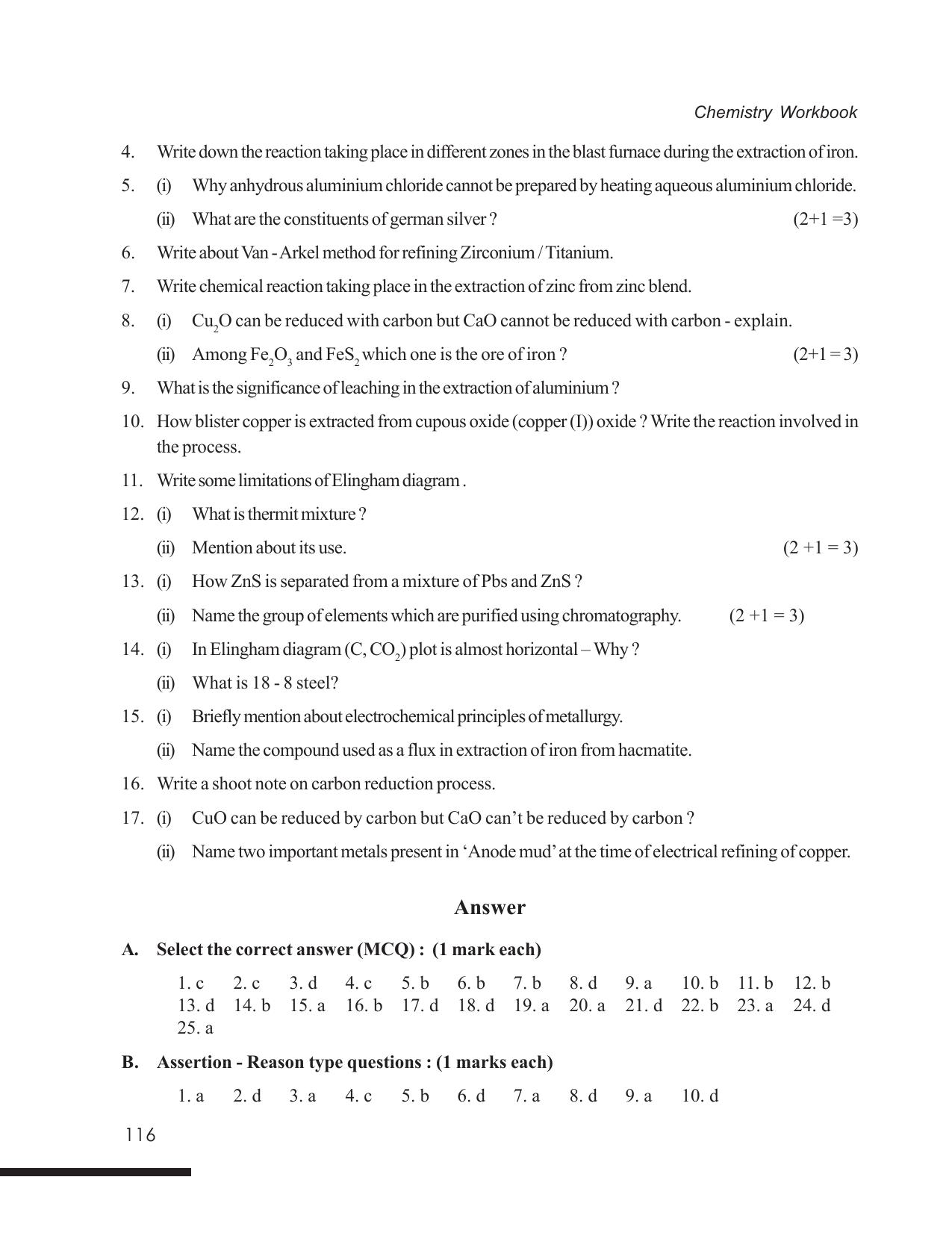 Tripura Board Class 12 Chemistry English Version Workbooks - Page 122