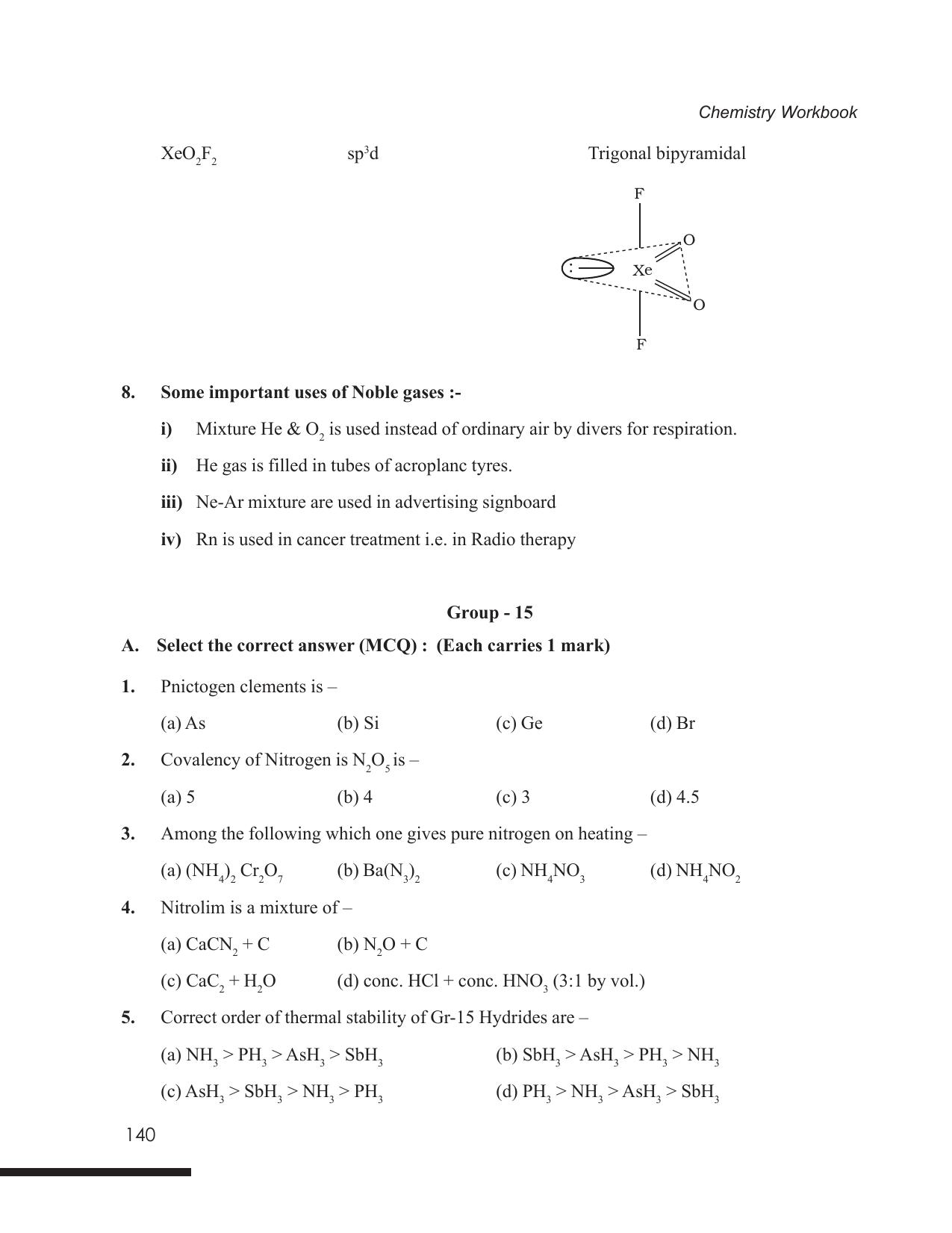Tripura Board Class 12 Chemistry English Version Workbooks - Page 146