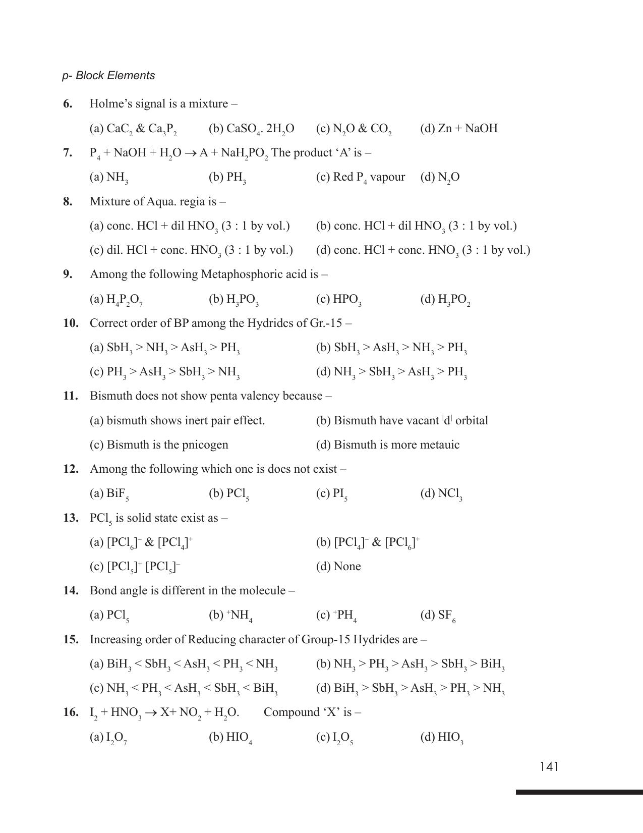 Tripura Board Class 12 Chemistry English Version Workbooks - Page 147