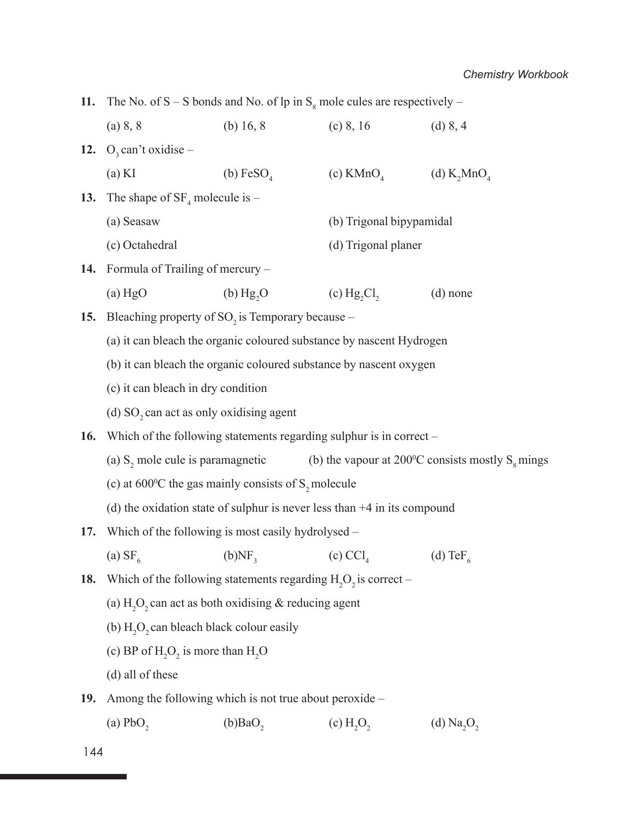 Tripura Board Class 12 Chemistry English Version Workbooks - Page 150
