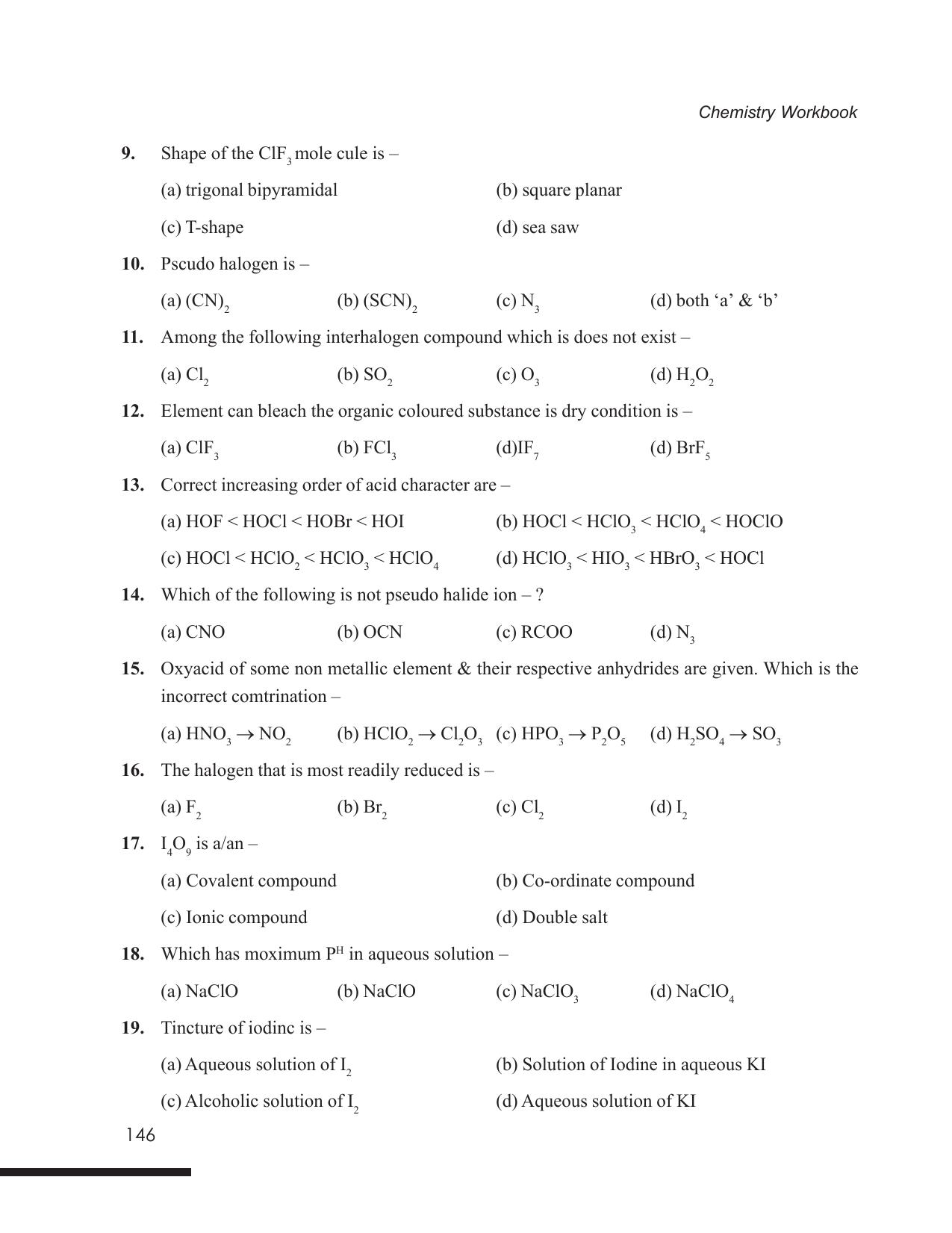 Tripura Board Class 12 Chemistry English Version Workbooks - Page 152