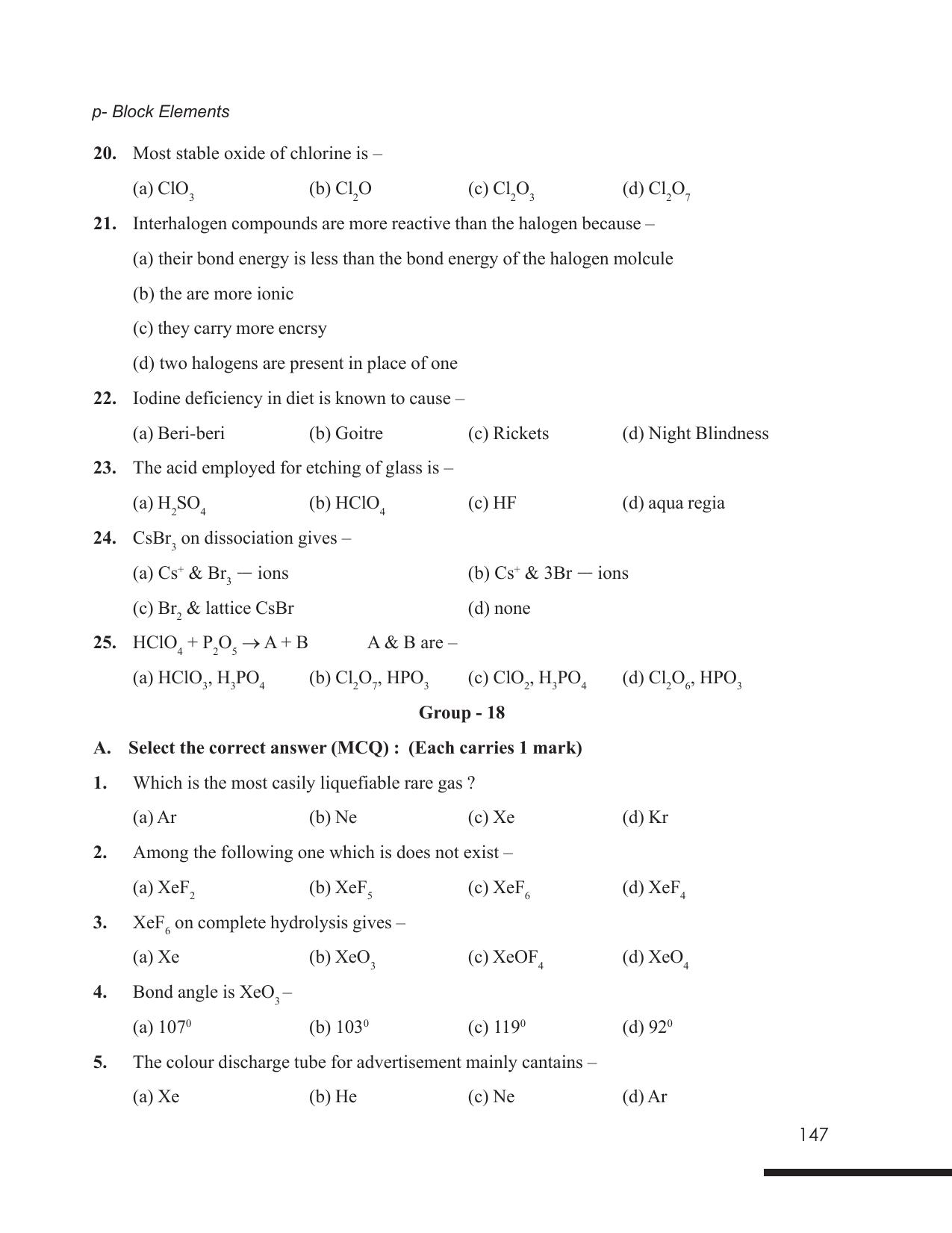 Tripura Board Class 12 Chemistry English Version Workbooks - Page 153