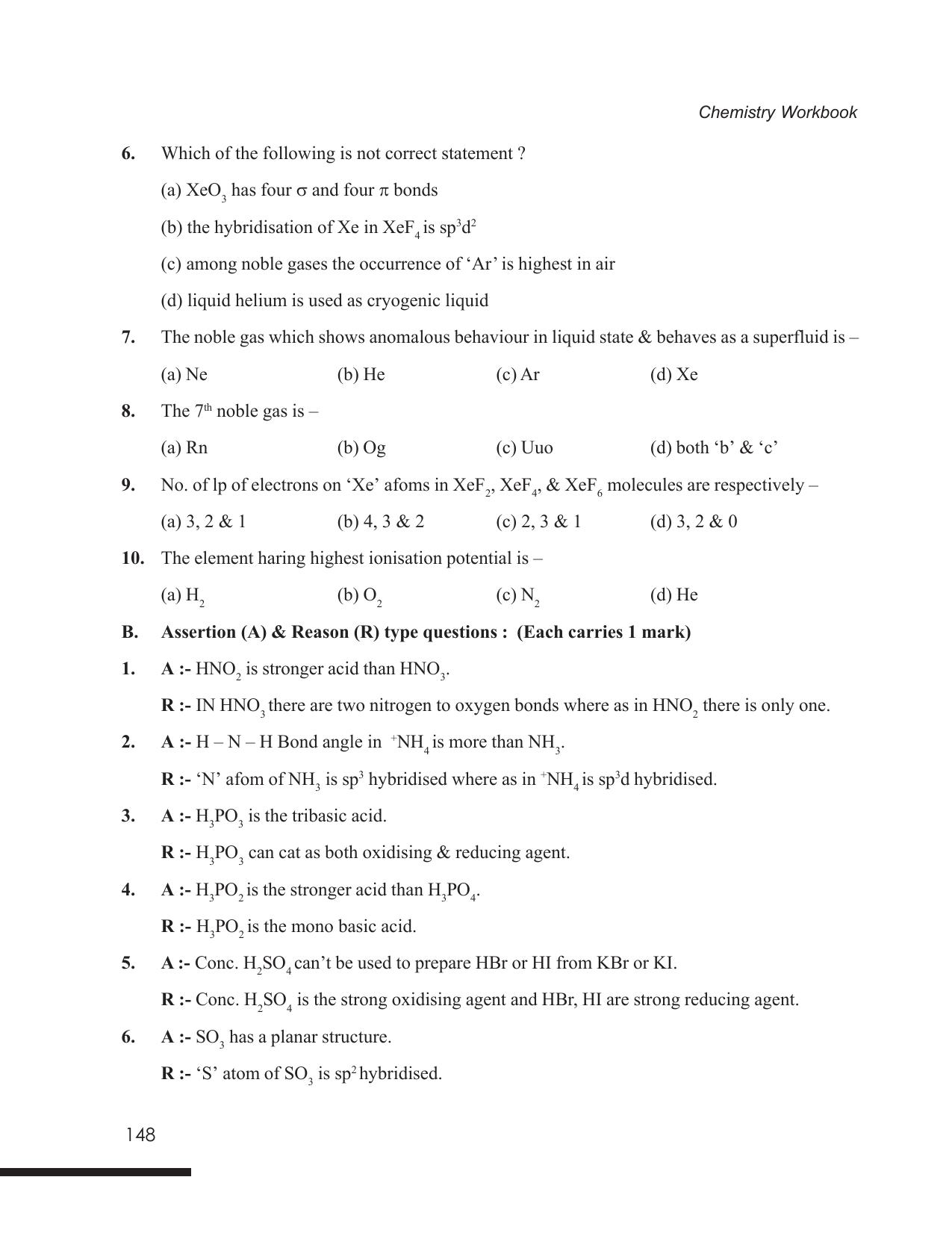 Tripura Board Class 12 Chemistry English Version Workbooks - Page 154
