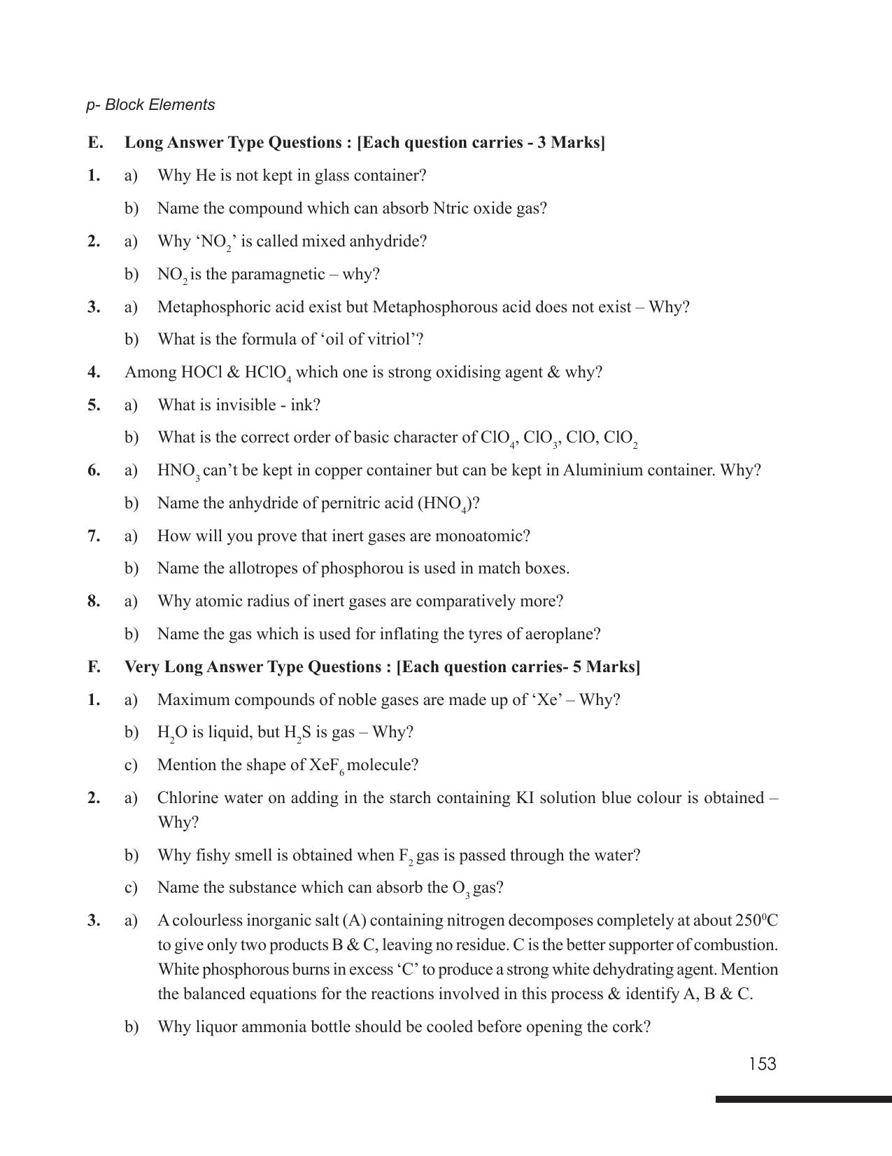 Tripura Board Class 12 Chemistry English Version Workbooks - Page 159