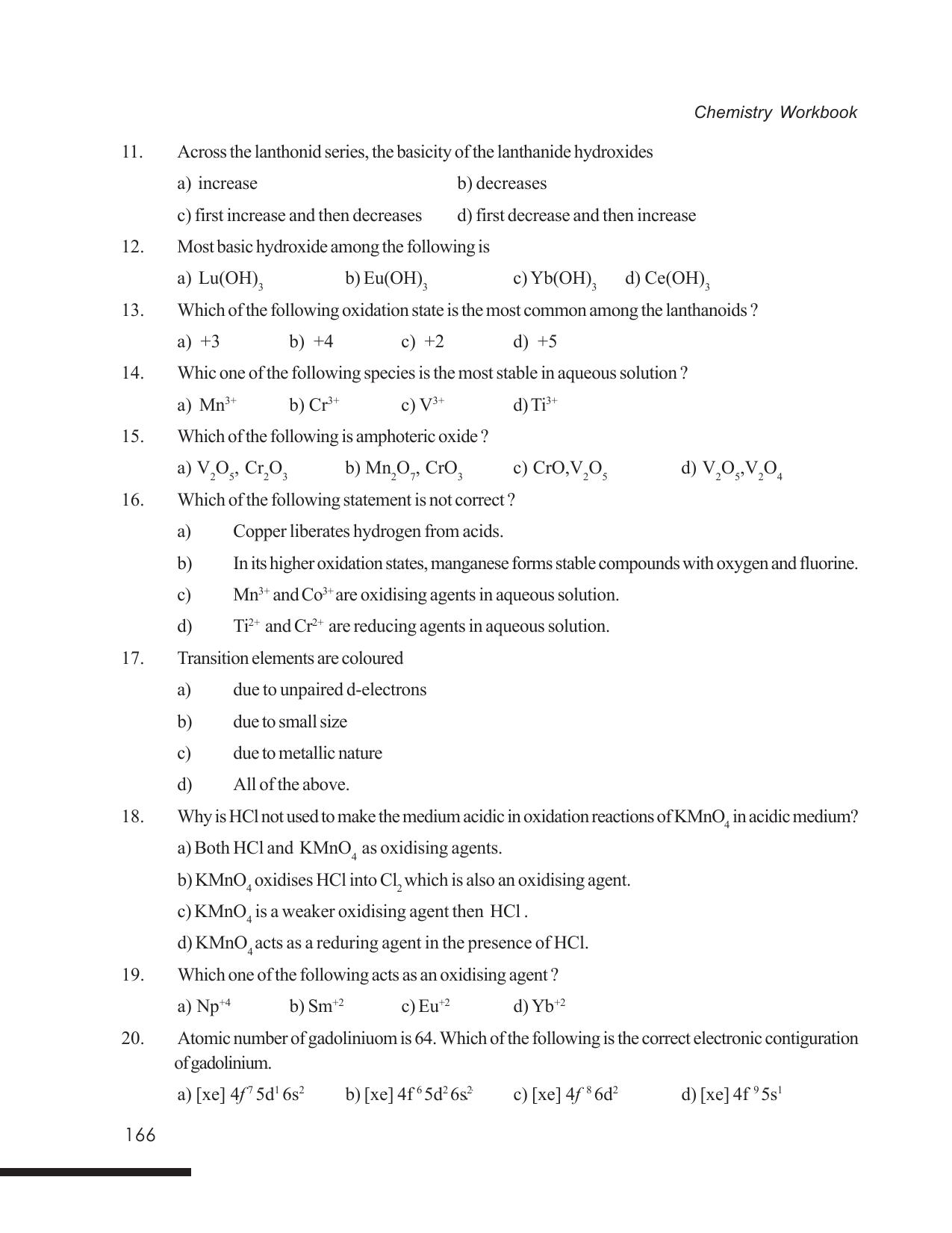Tripura Board Class 12 Chemistry English Version Workbooks - Page 172