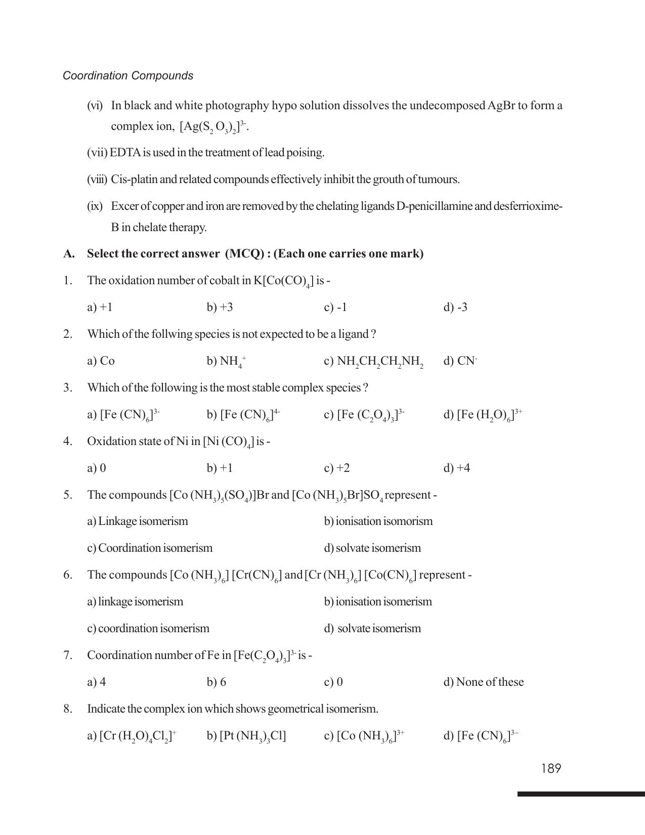 Tripura Board Class 12 Chemistry English Version Workbooks - Page 195