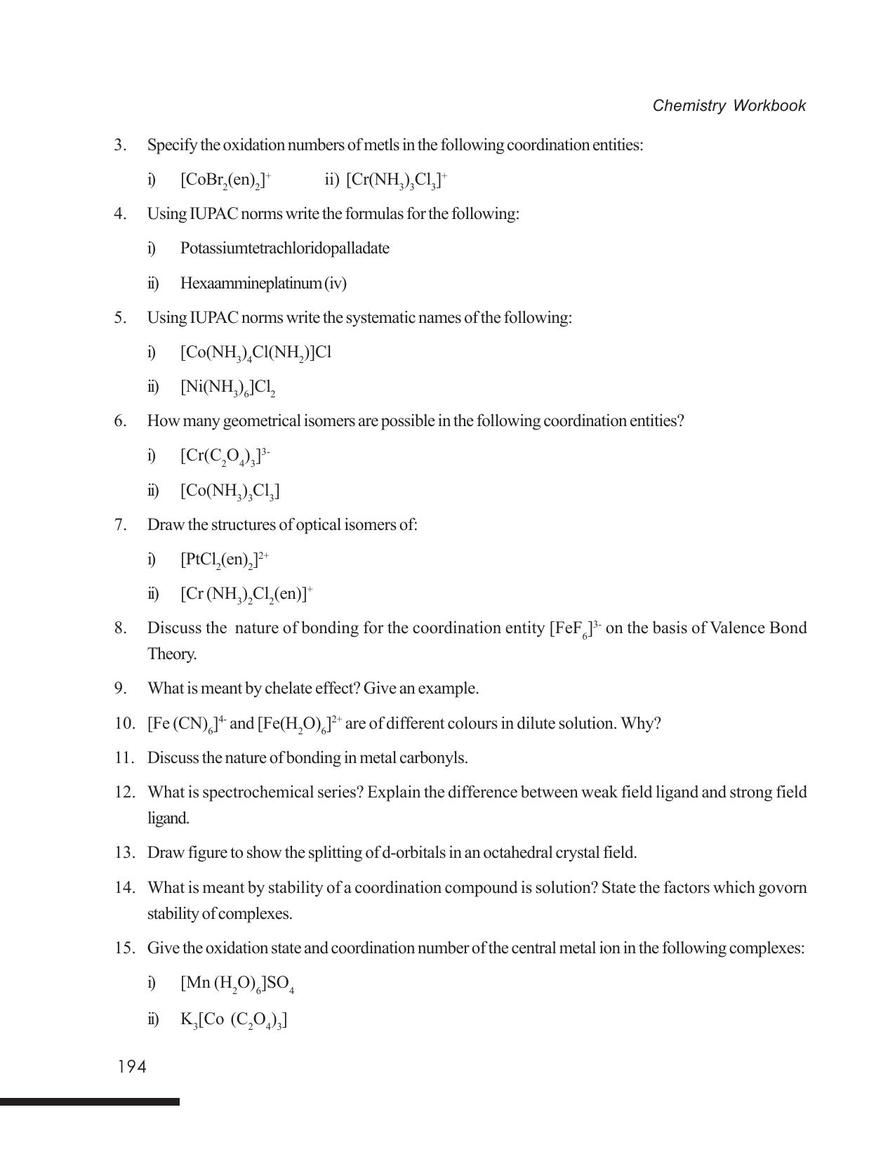 Tripura Board Class 12 Chemistry English Version Workbooks - Page 200