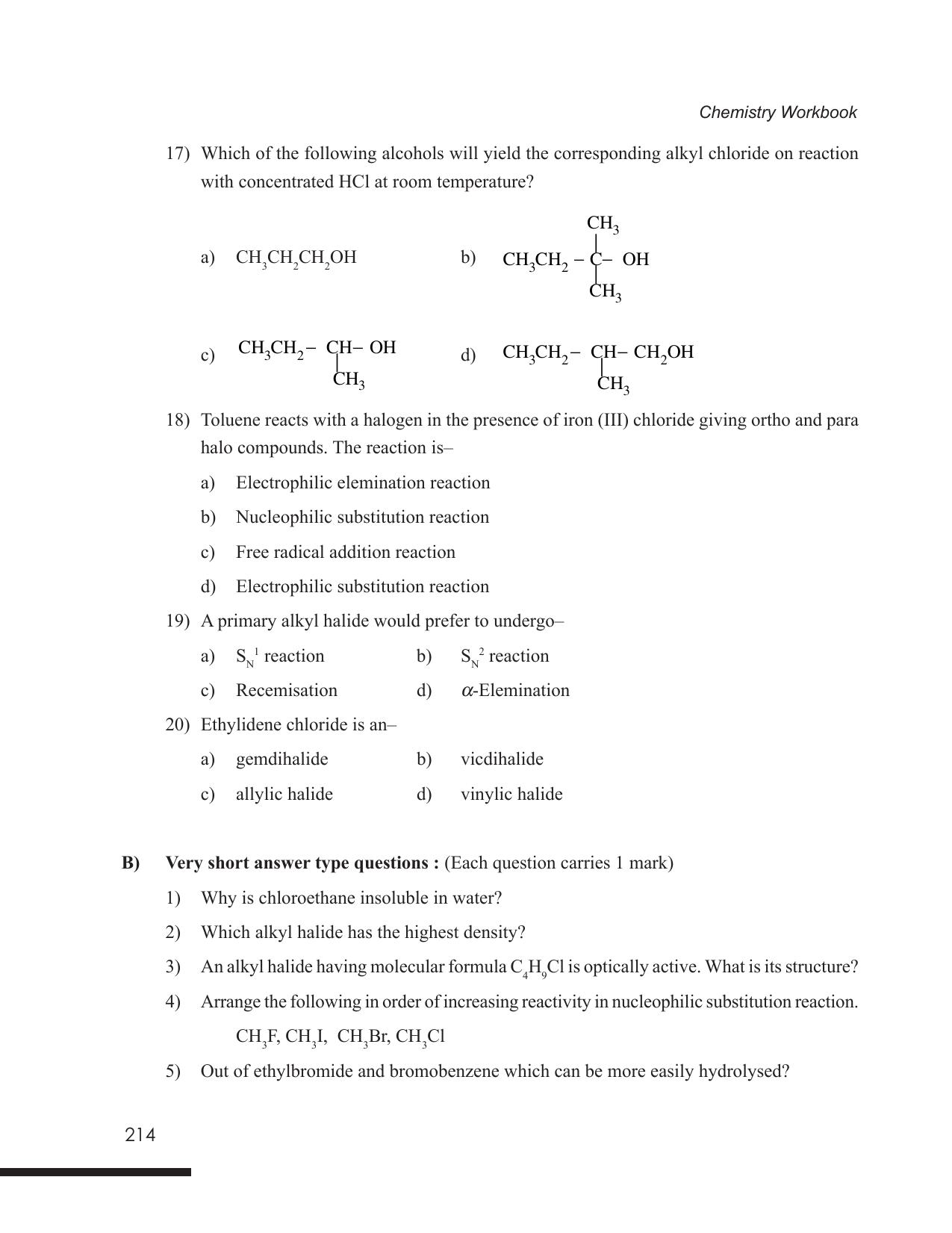 Tripura Board Class 12 Chemistry English Version Workbooks - Page 220