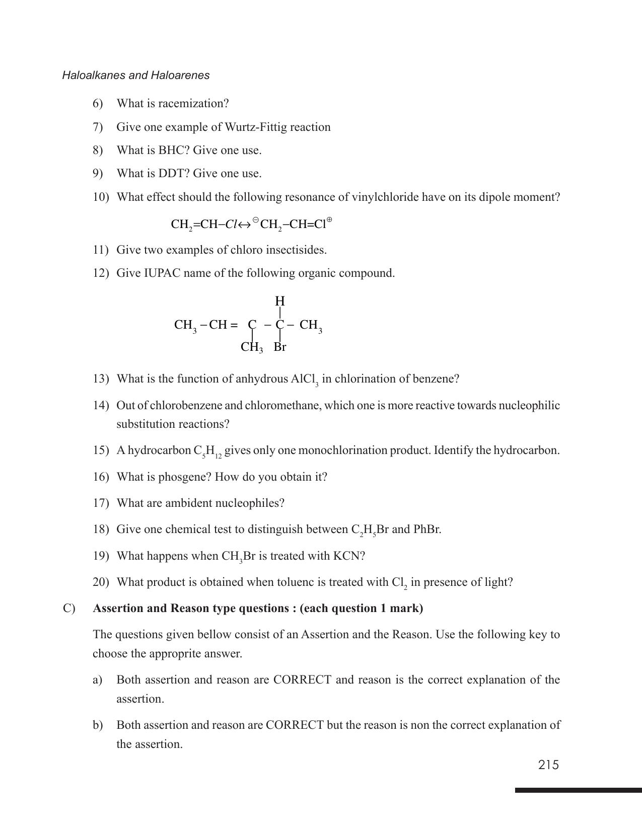 Tripura Board Class 12 Chemistry English Version Workbooks - Page 221