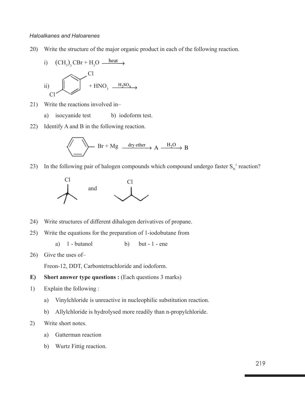 Tripura Board Class 12 Chemistry English Version Workbooks - Page 225