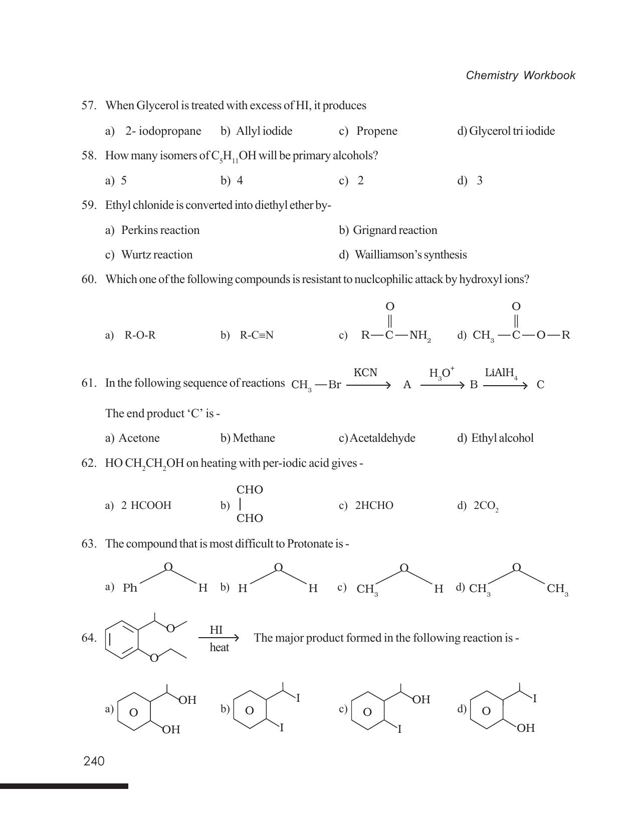 Tripura Board Class 12 Chemistry English Version Workbooks - Page 246