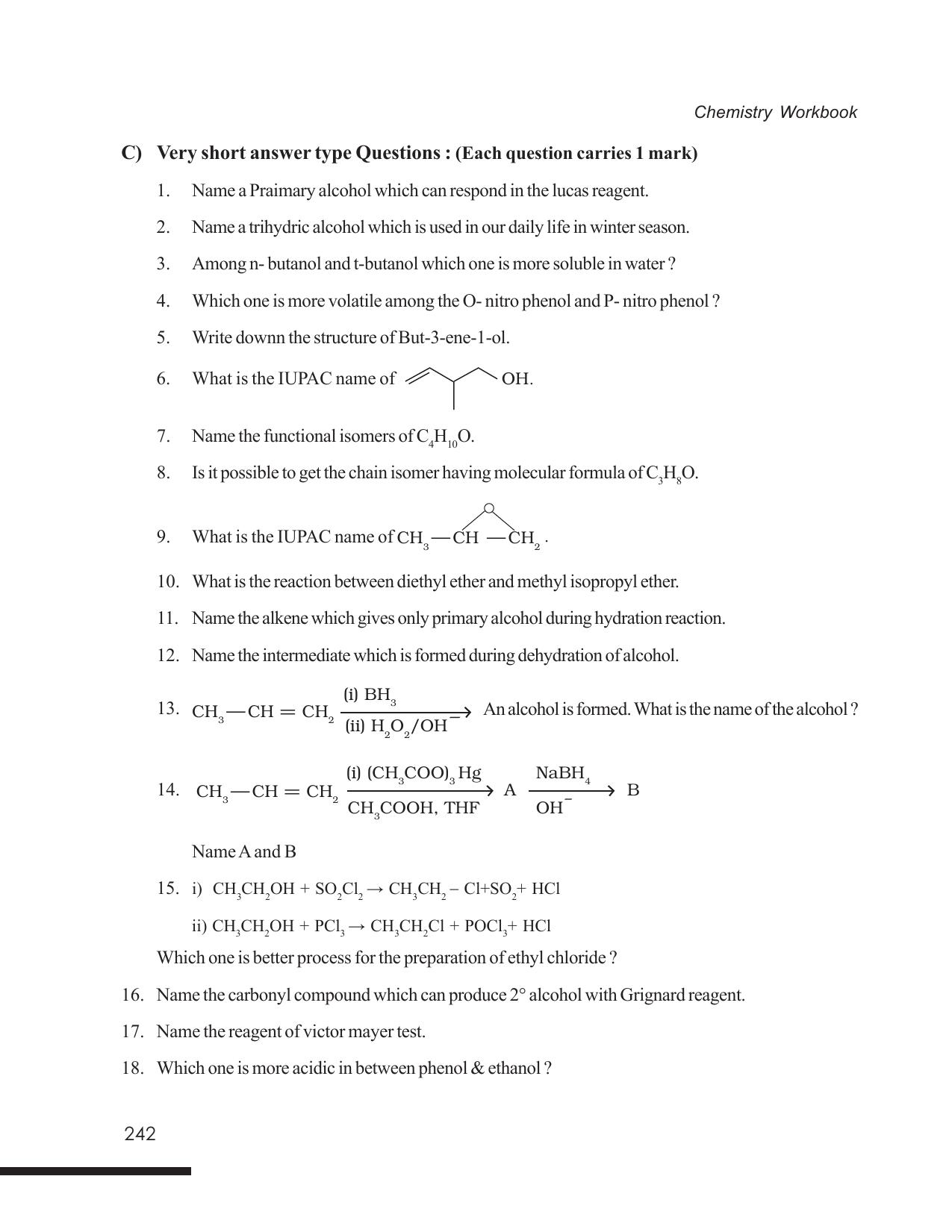 Tripura Board Class 12 Chemistry English Version Workbooks - Page 248