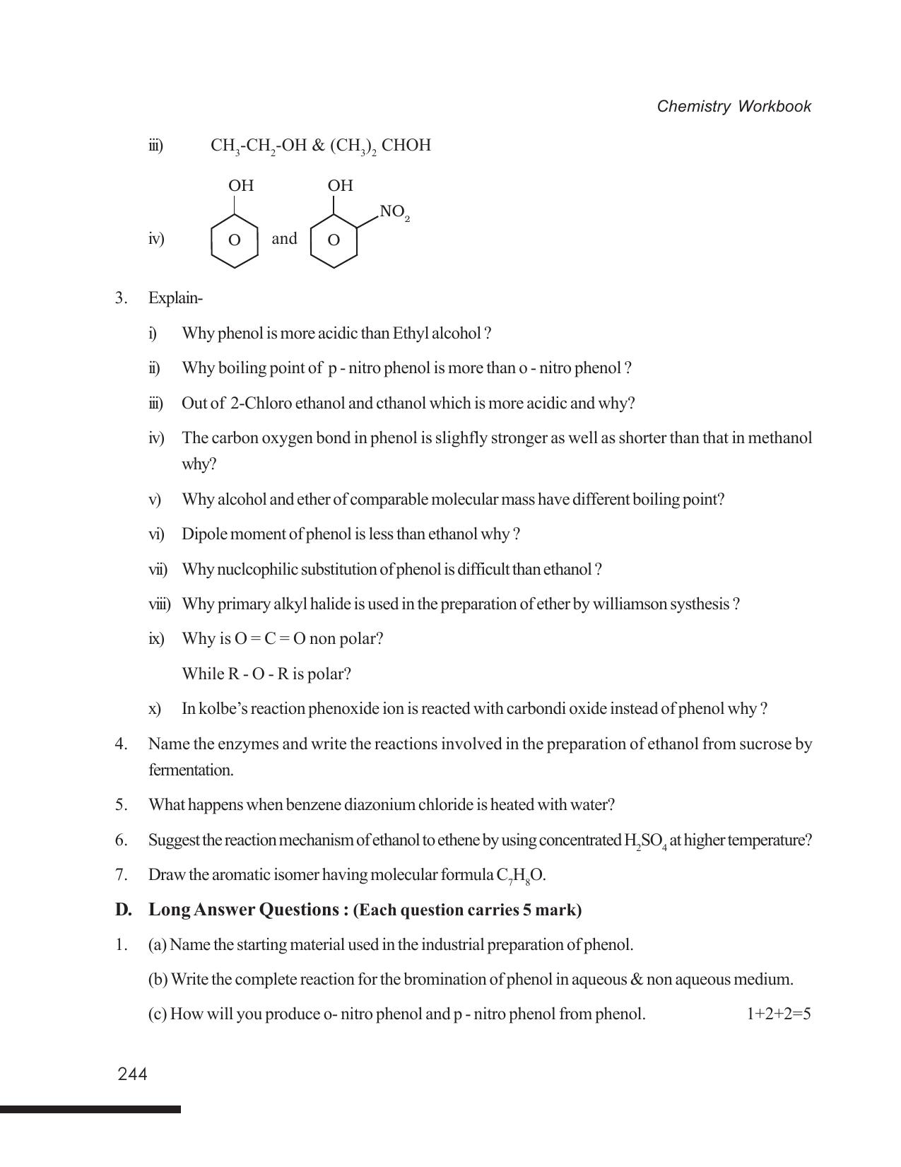 Tripura Board Class 12 Chemistry English Version Workbooks - Page 250