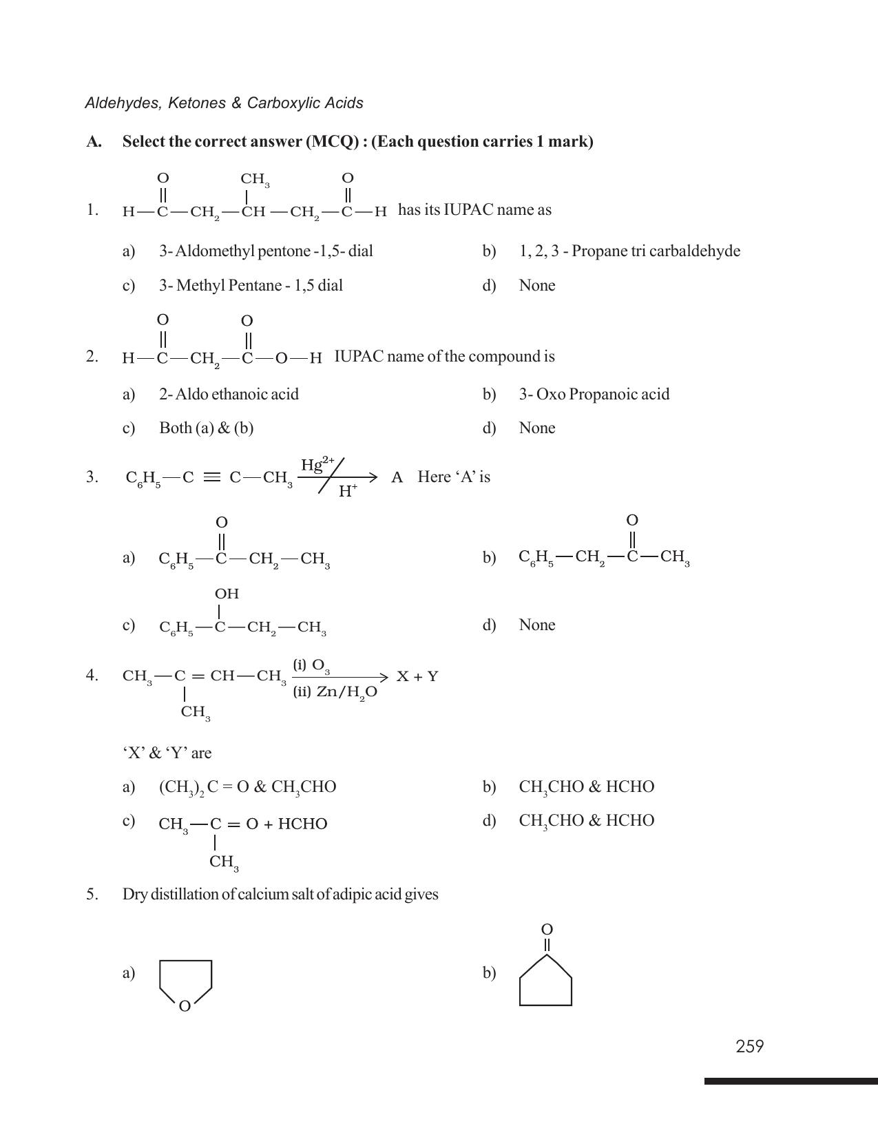 Tripura Board Class 12 Chemistry English Version Workbooks - Page 265