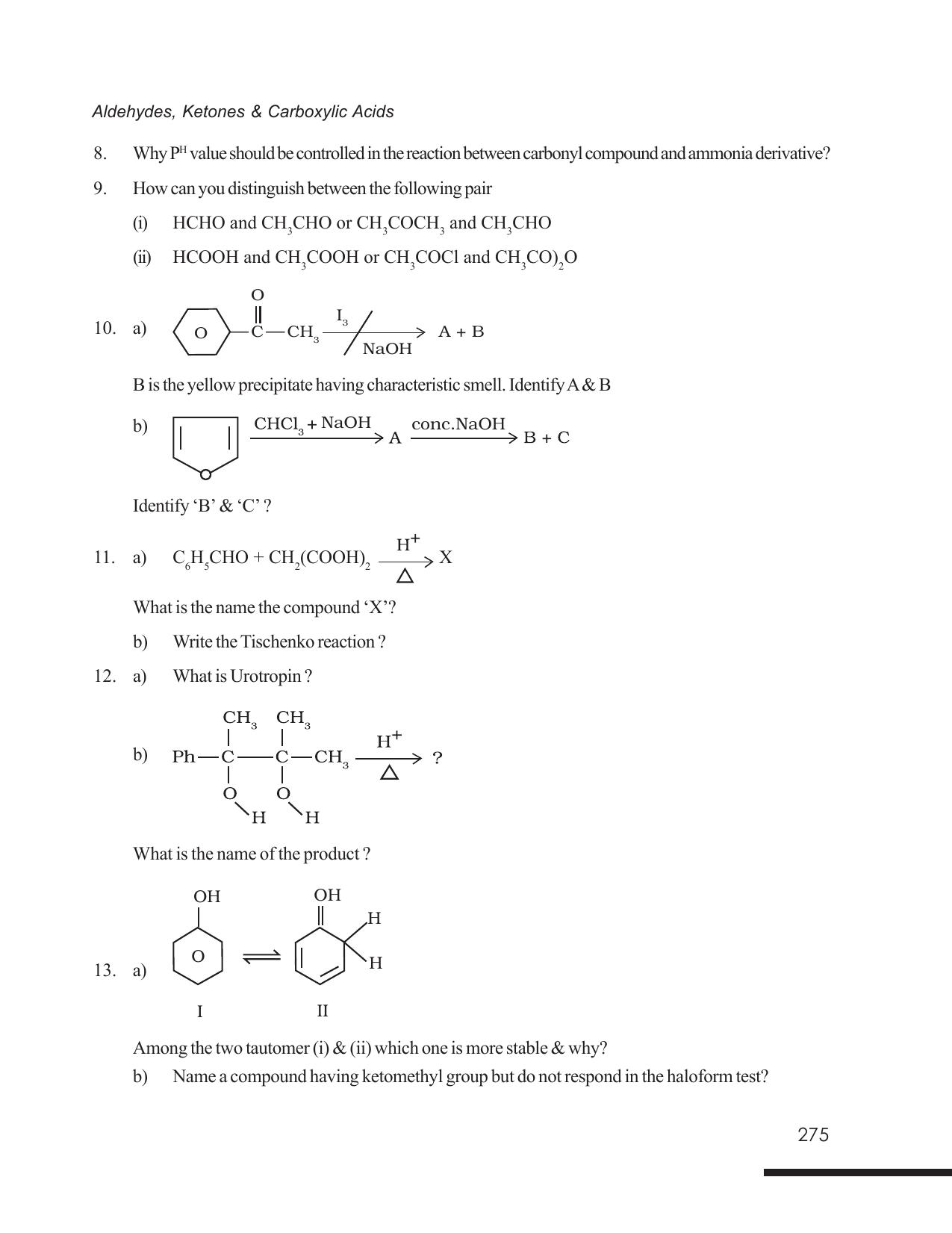 Tripura Board Class 12 Chemistry English Version Workbooks - Page 281