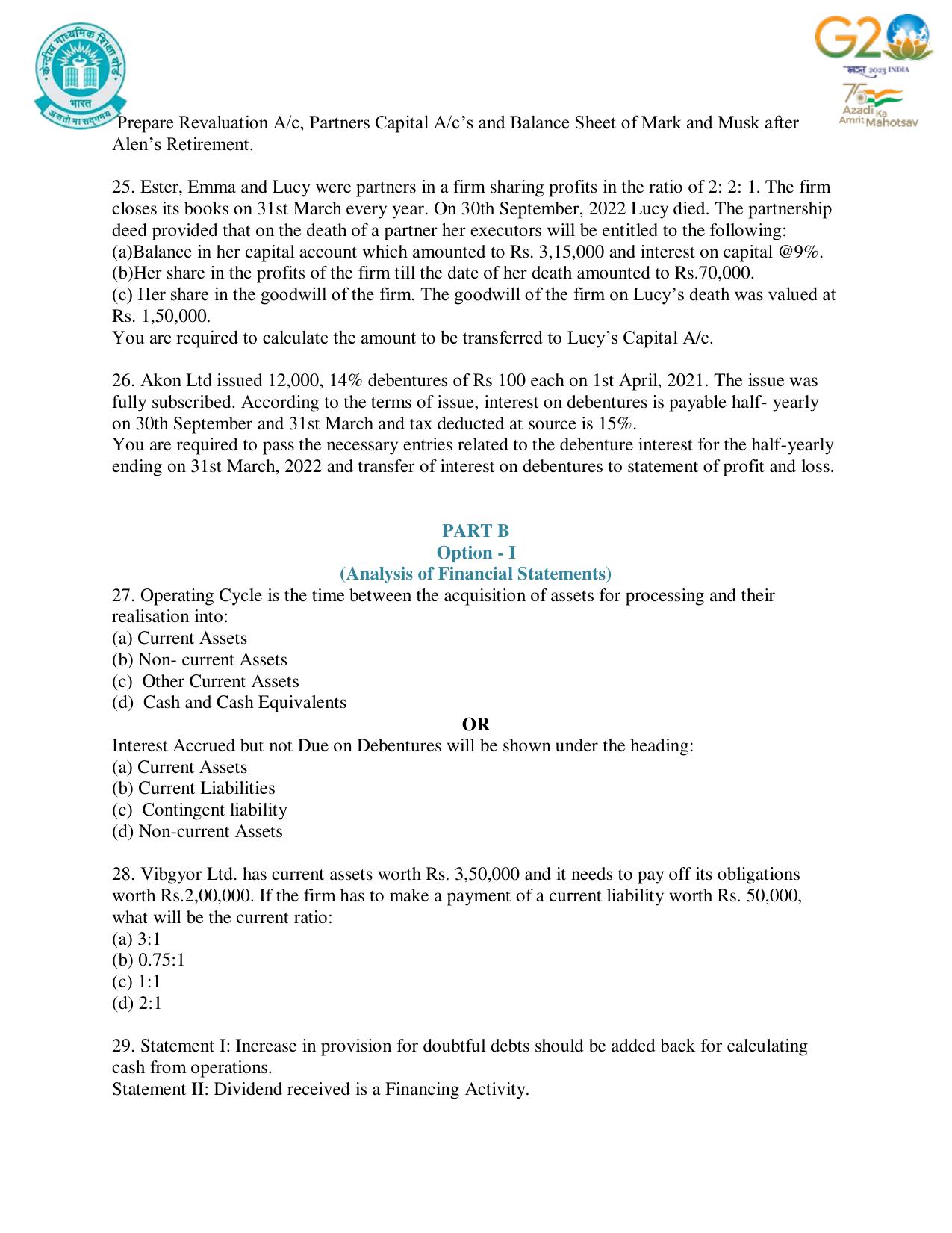 CBSE Class 12 Accountancy SET 1 Practice Questions 2023-24  - Page 10