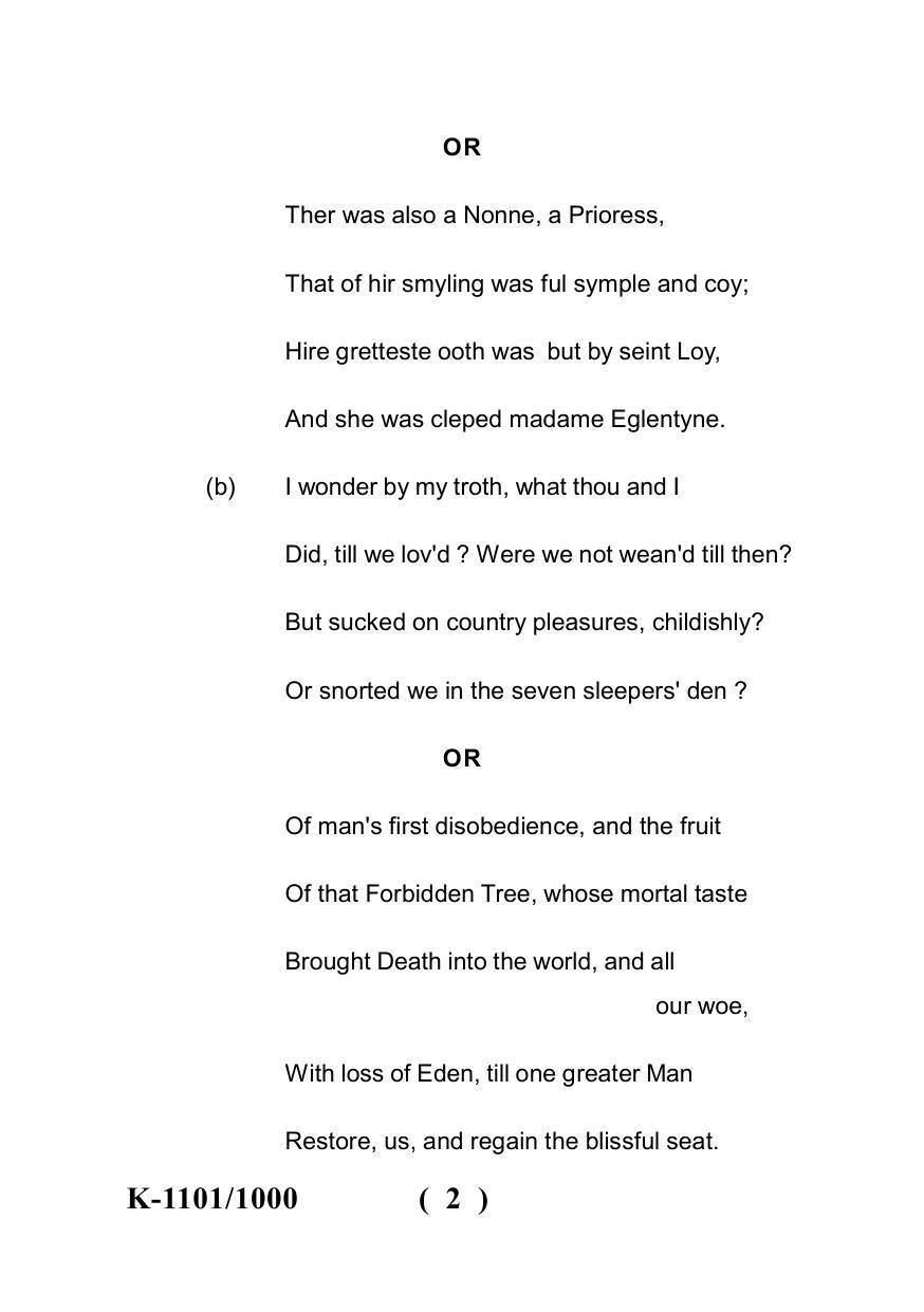 Sarguja University Question Paper - 2022 : M.A. (Previous) English Literature In English 1340-1660 Paper I - Page 2