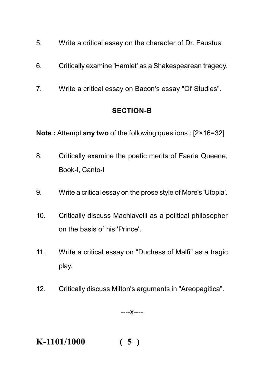 Sarguja University Question Paper - 2022 : M.A. (Previous) English Literature In English 1340-1660 Paper I - Page 5