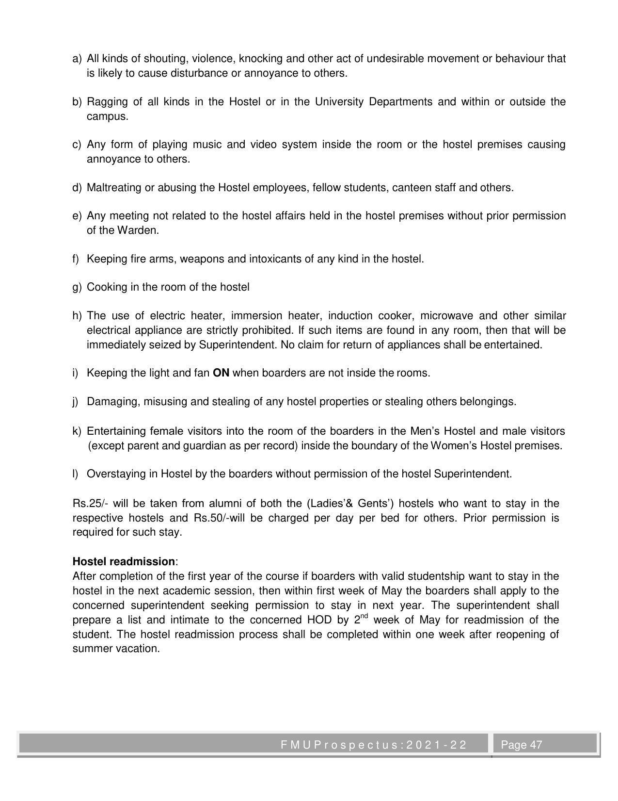 Fakir Mohan University, Balasore M.Phil Prospectus 2021-22 - Page 47